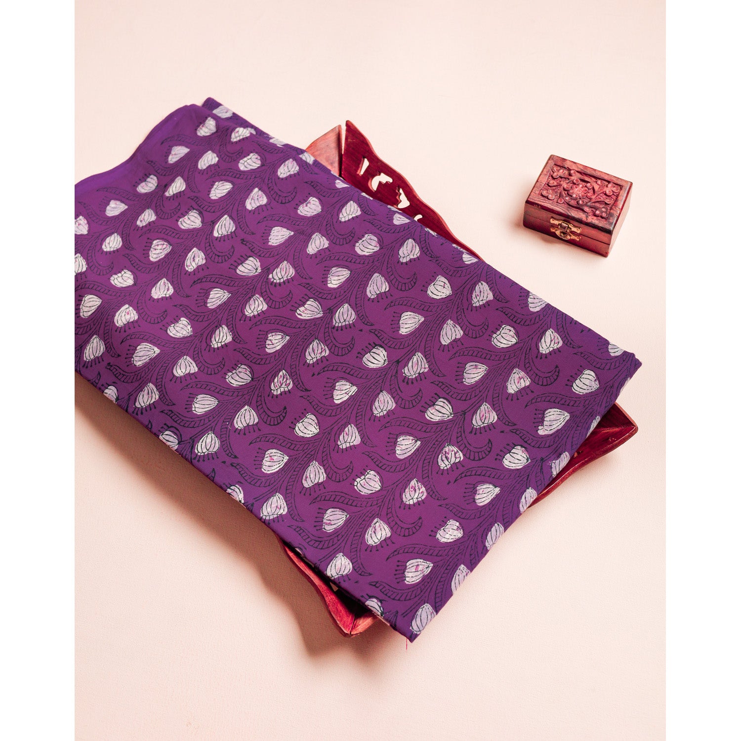 COTTON NATURAL DYE HANDBLOCK PRINTED FABRIC