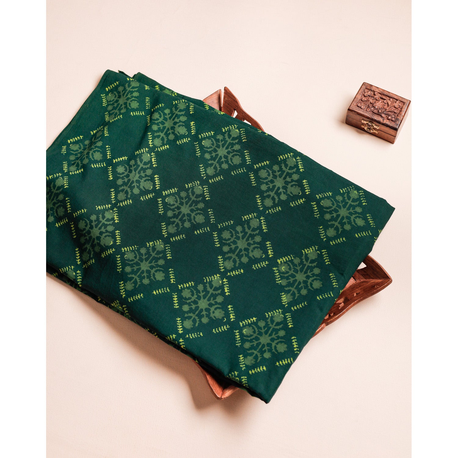 COTTON NATURAL DYE HANDBLOCK PRINTED FABRIC