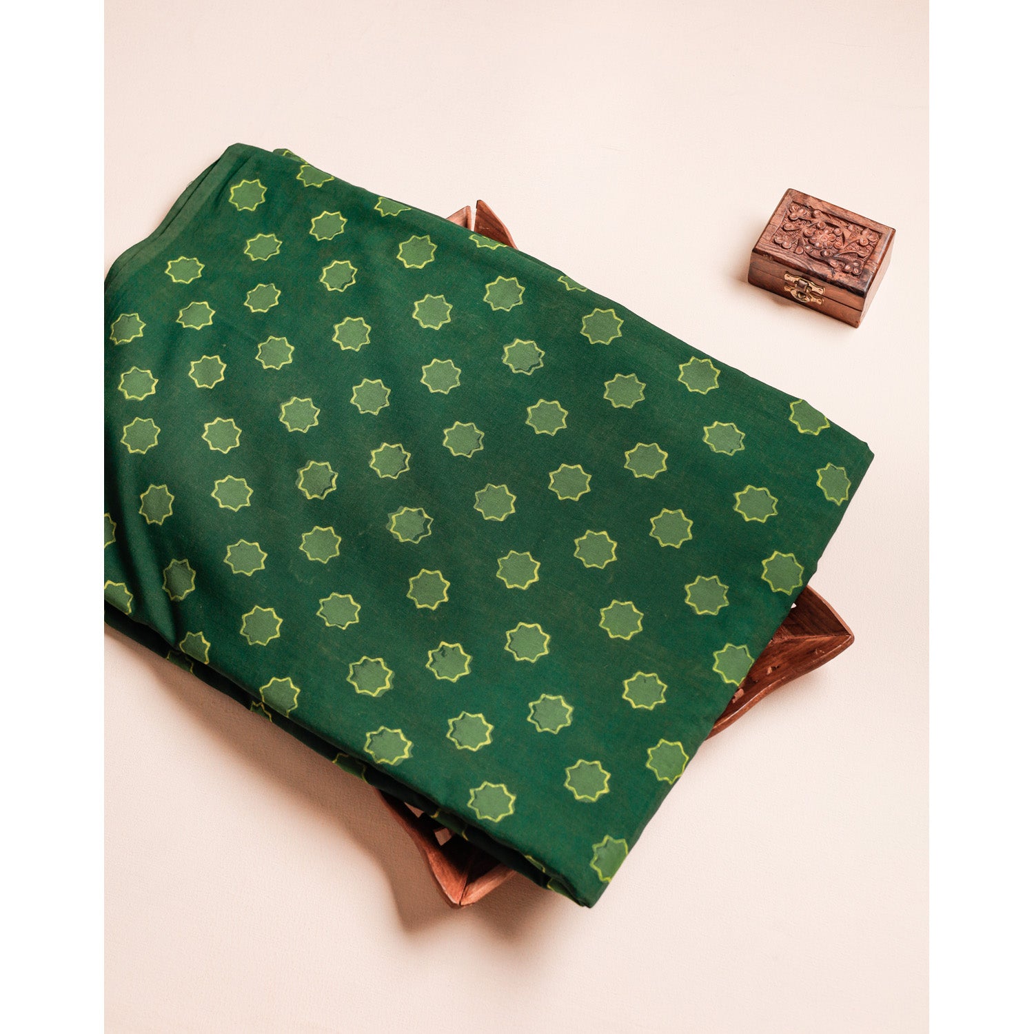 COTTON NATURAL DYE HANDBLOCK PRINTED FABRIC