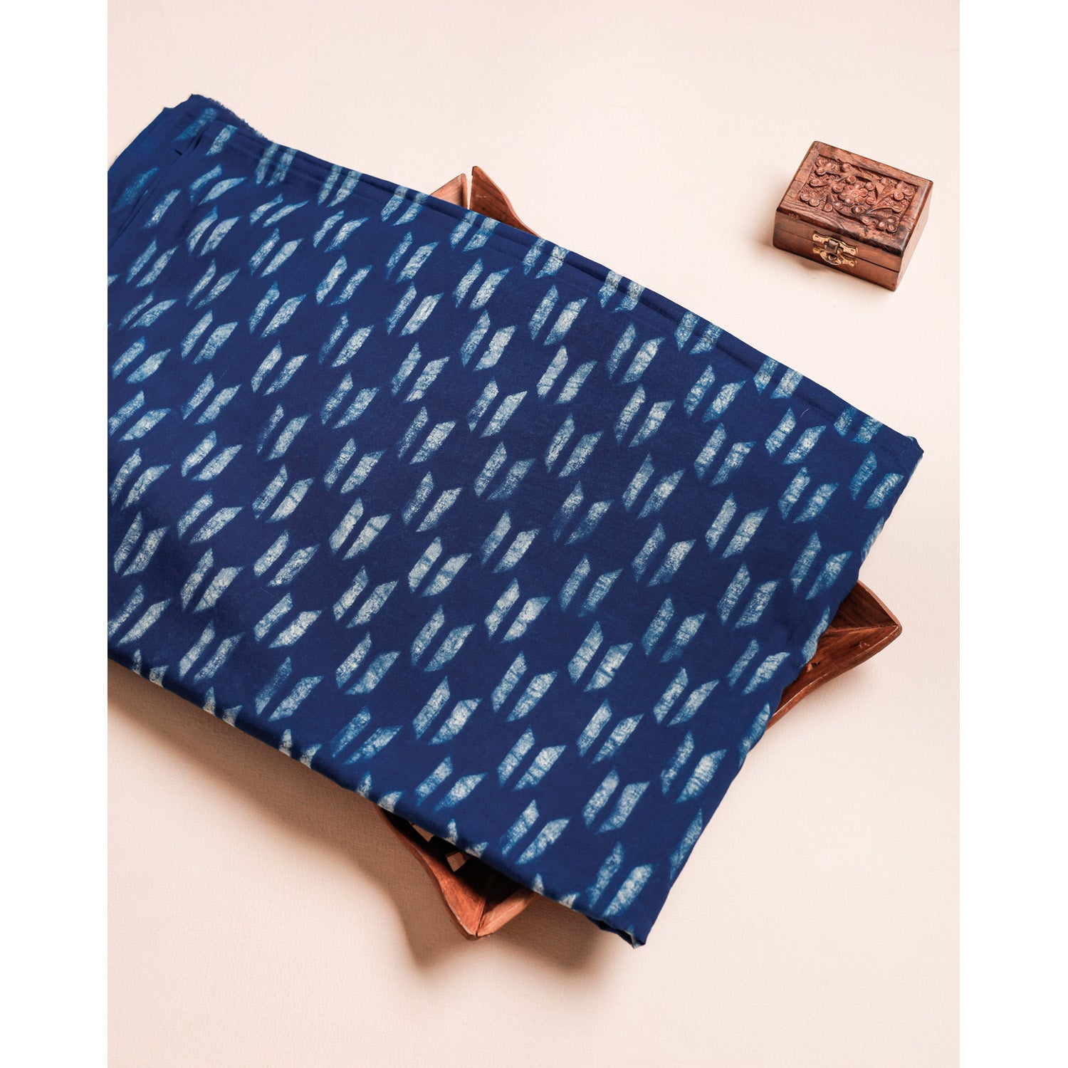 COTTON INDIGO HANDBLOCK PRINTED FABRIC