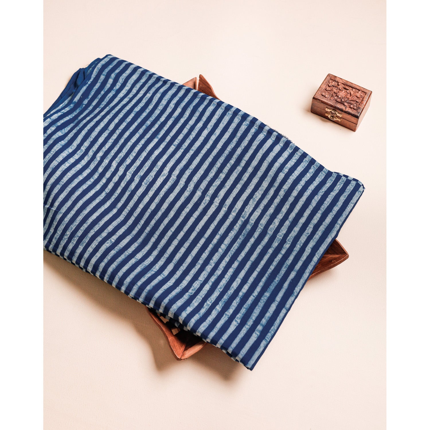 COTTON INDIGO HANDBLOCK PRINTED FABRIC