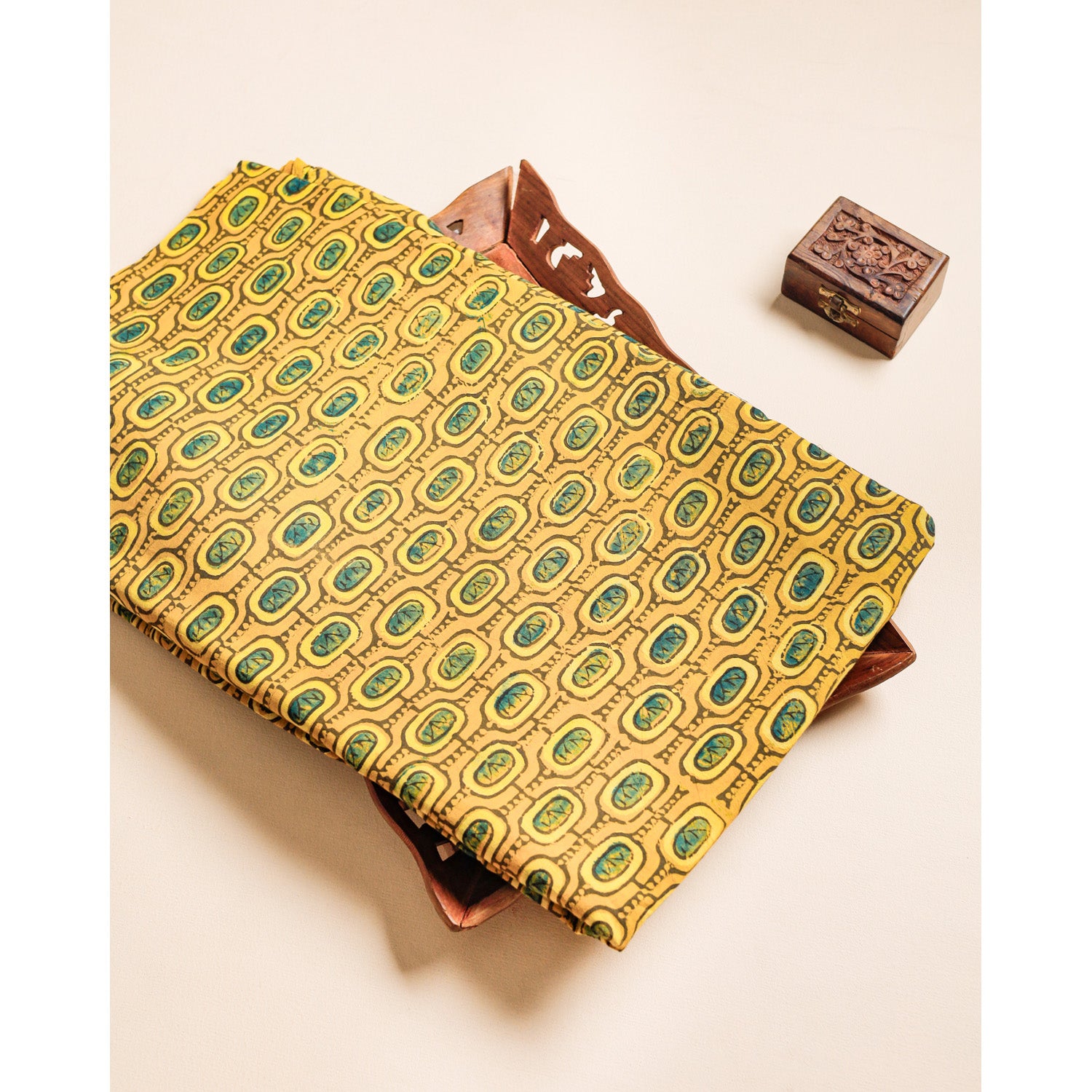 PURE COTTON BLOCK PRINTED AJRAKH FABRIC
