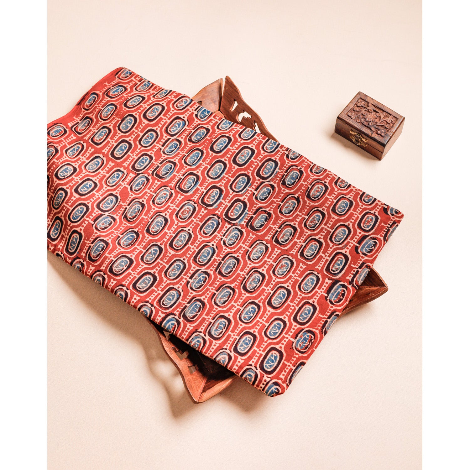 PURE COTTON BLOCK PRINTED AJRAKH FABRIC