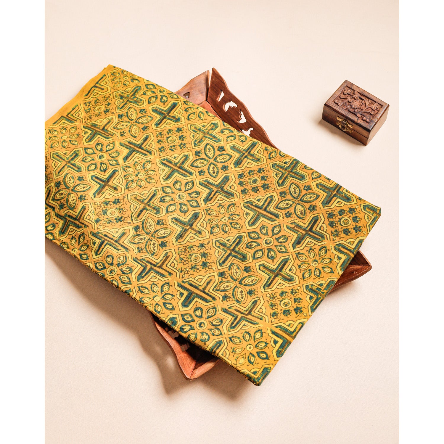 PURE COTTON BLOCK PRINTED AJRAKH FABRIC