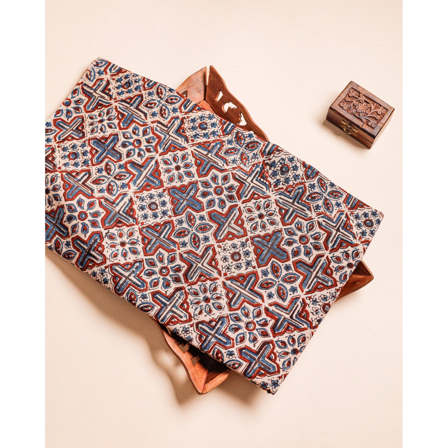 PURE COTTON BLOCK PRINTED AJRAKH FABRIC