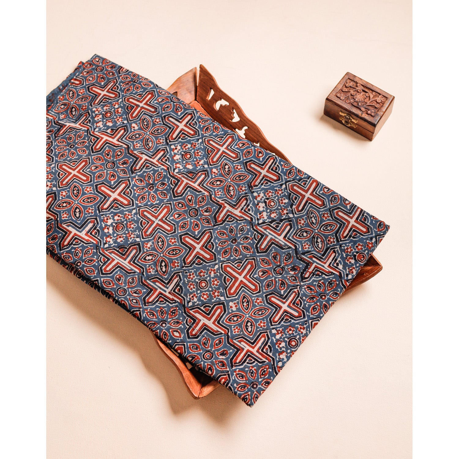 PURE COTTON BLOCK PRINTED AJRAKH FABRIC