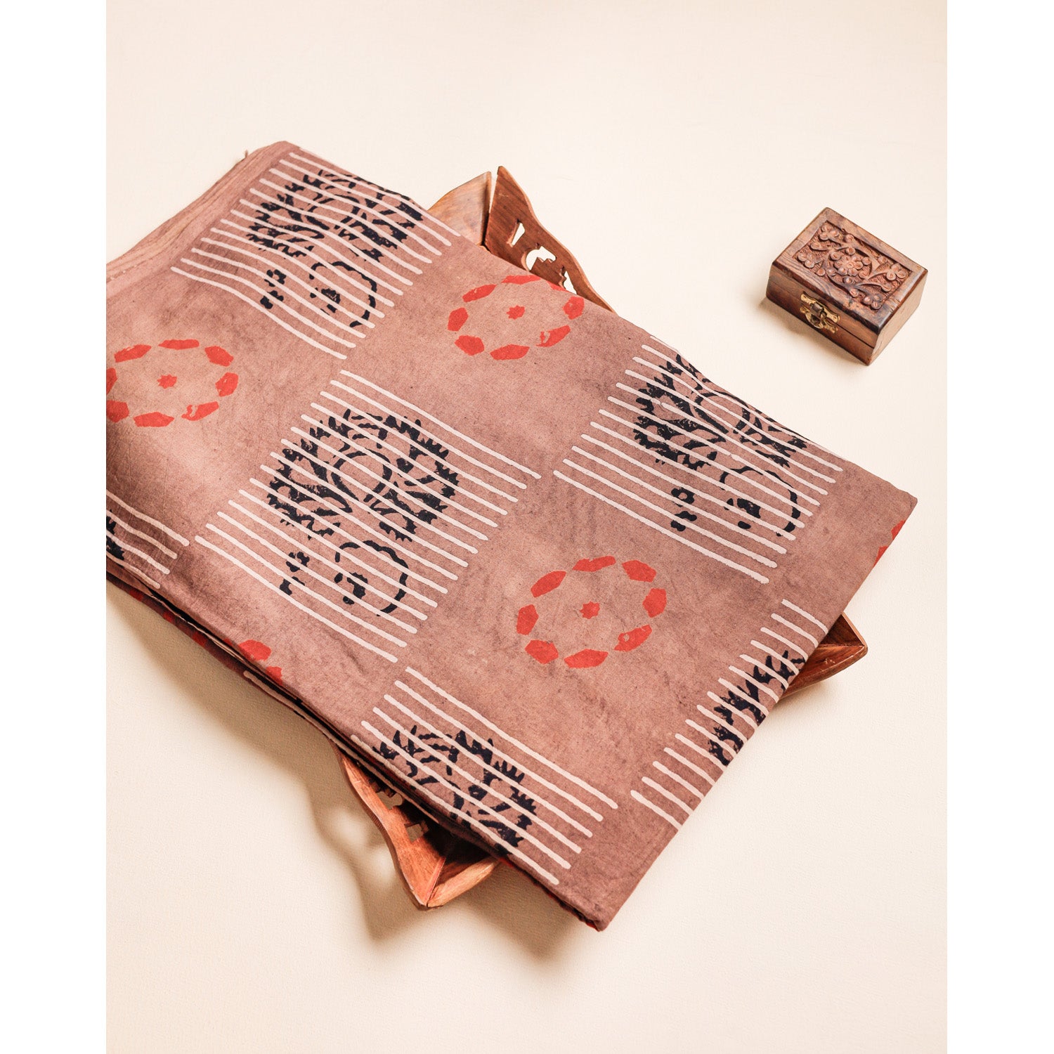 PURE COTTON BLOCK PRINTED AJRAKH FABRIC