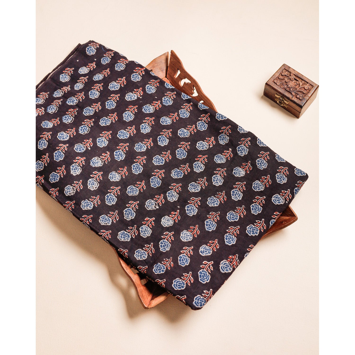 PURE COTTON BLOCK PRINTED AJRAKH FABRIC