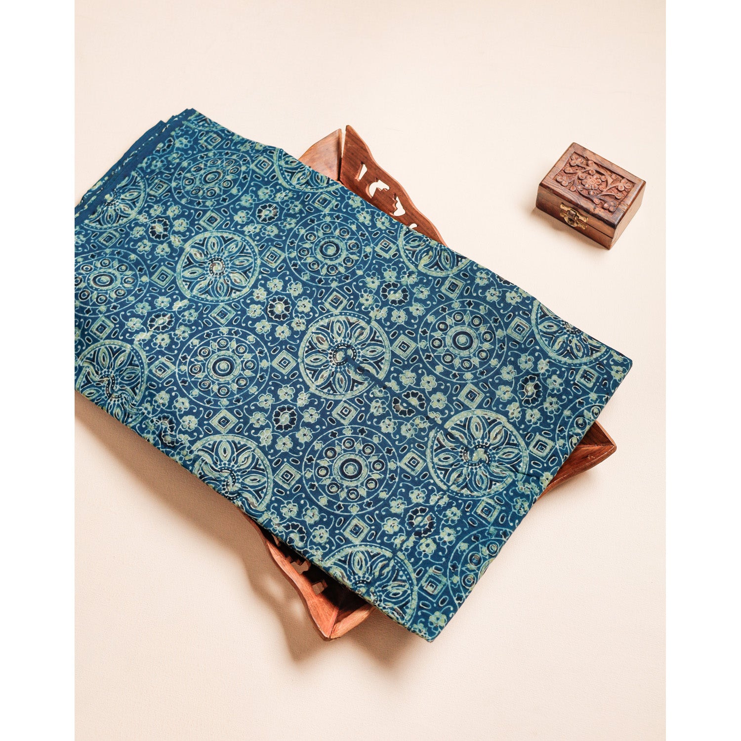 PURE COTTON BLOCK PRINTED AJRAKH FABRIC