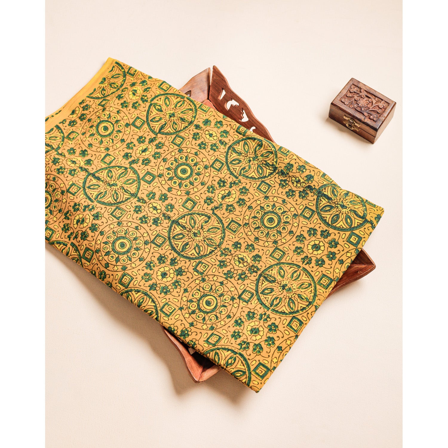 PURE COTTON BLOCK PRINTED AJRAKH FABRIC