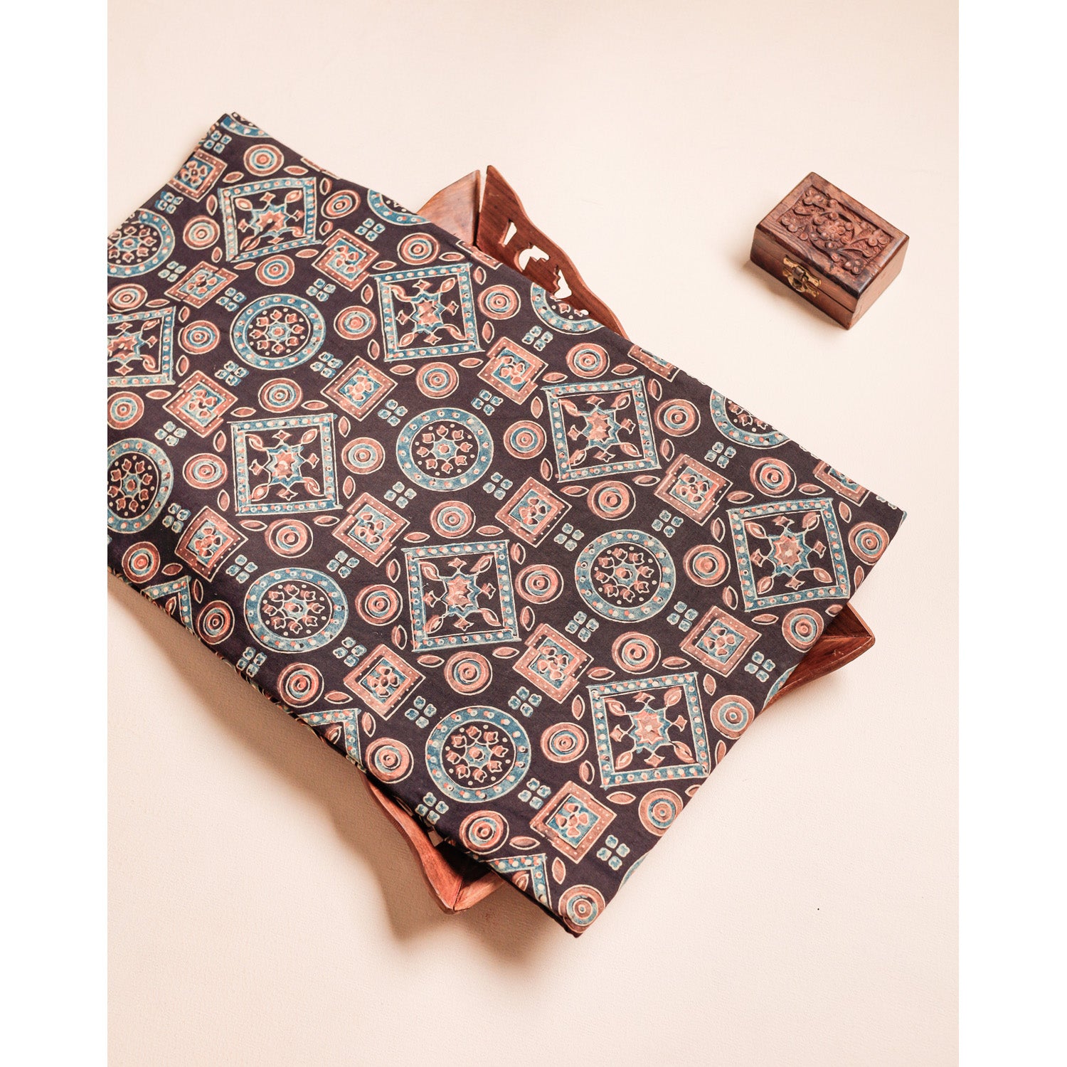 PURE COTTON BLOCK PRINTED AJRAKH FABRIC