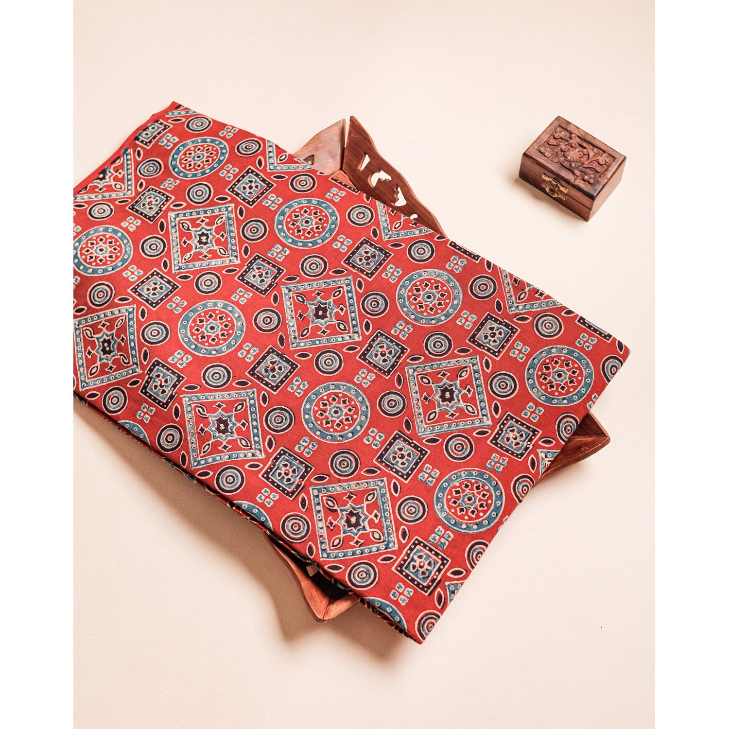 PURE COTTON BLOCK PRINTED AJRAKH FABRIC