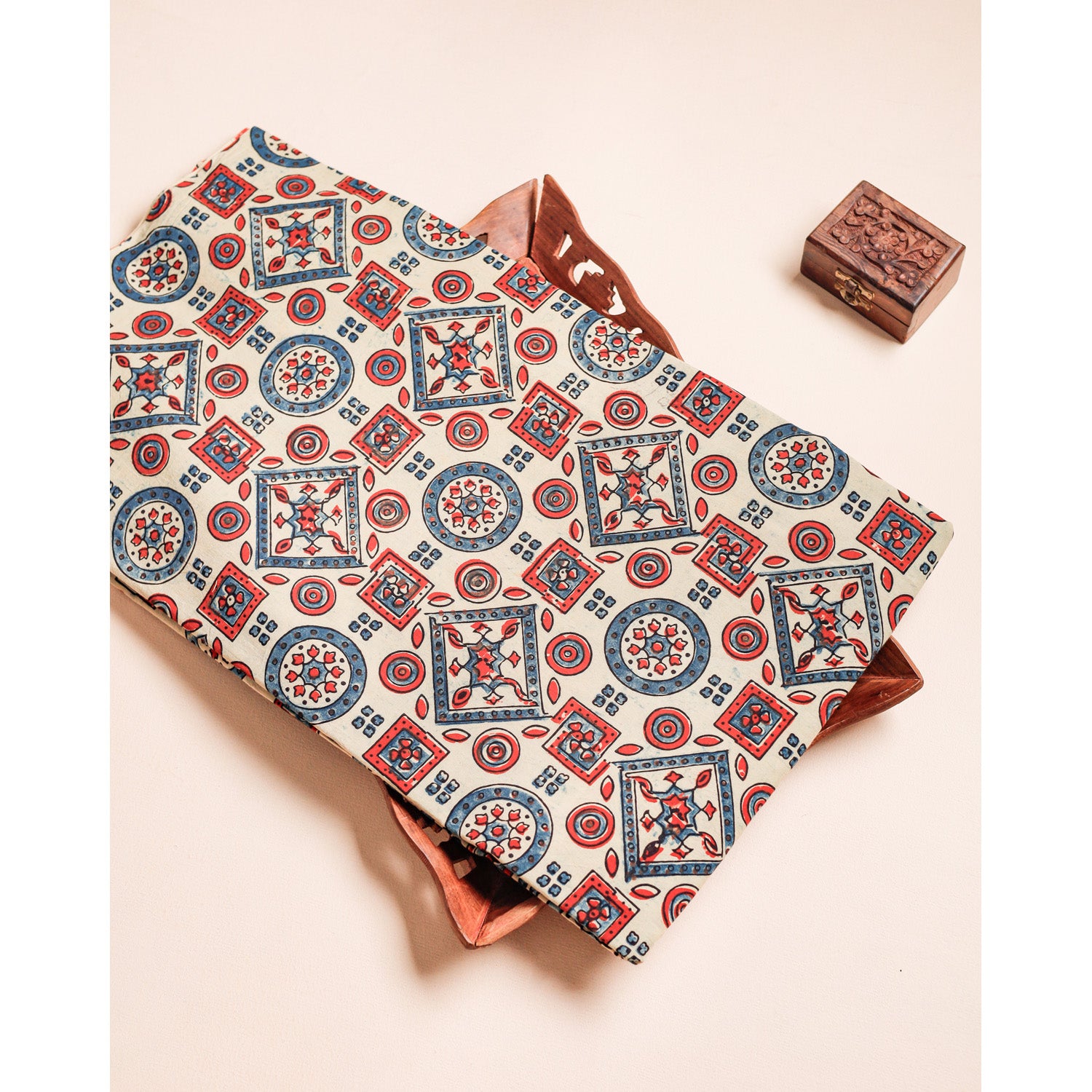PURE COTTON BLOCK PRINTED AJRAKH FABRIC