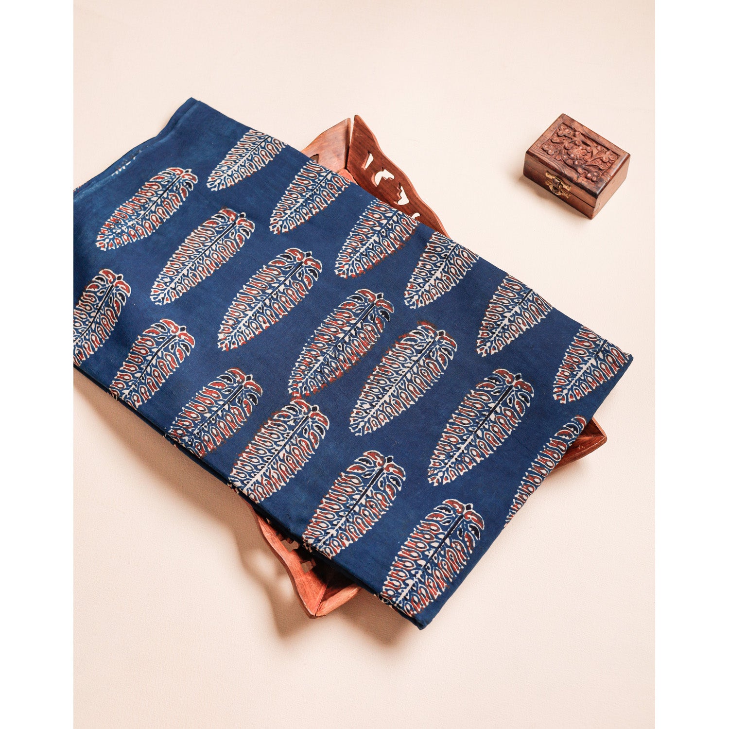 PURE COTTON BLOCK PRINTED AJRAKH FABRIC