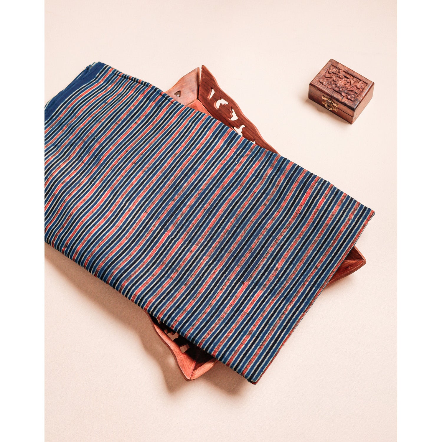 PURE COTTON BLOCK PRINTED AJRAKH FABRIC