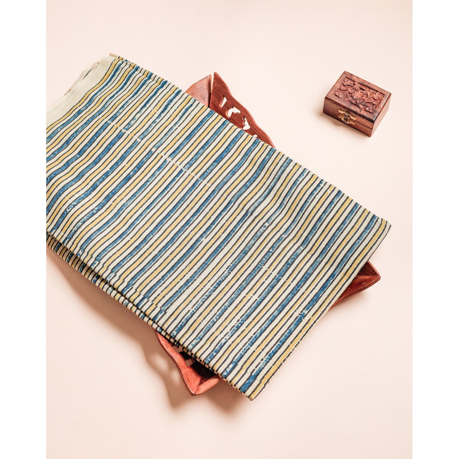 PURE COTTON BLOCK PRINTED AJRAKH FABRIC