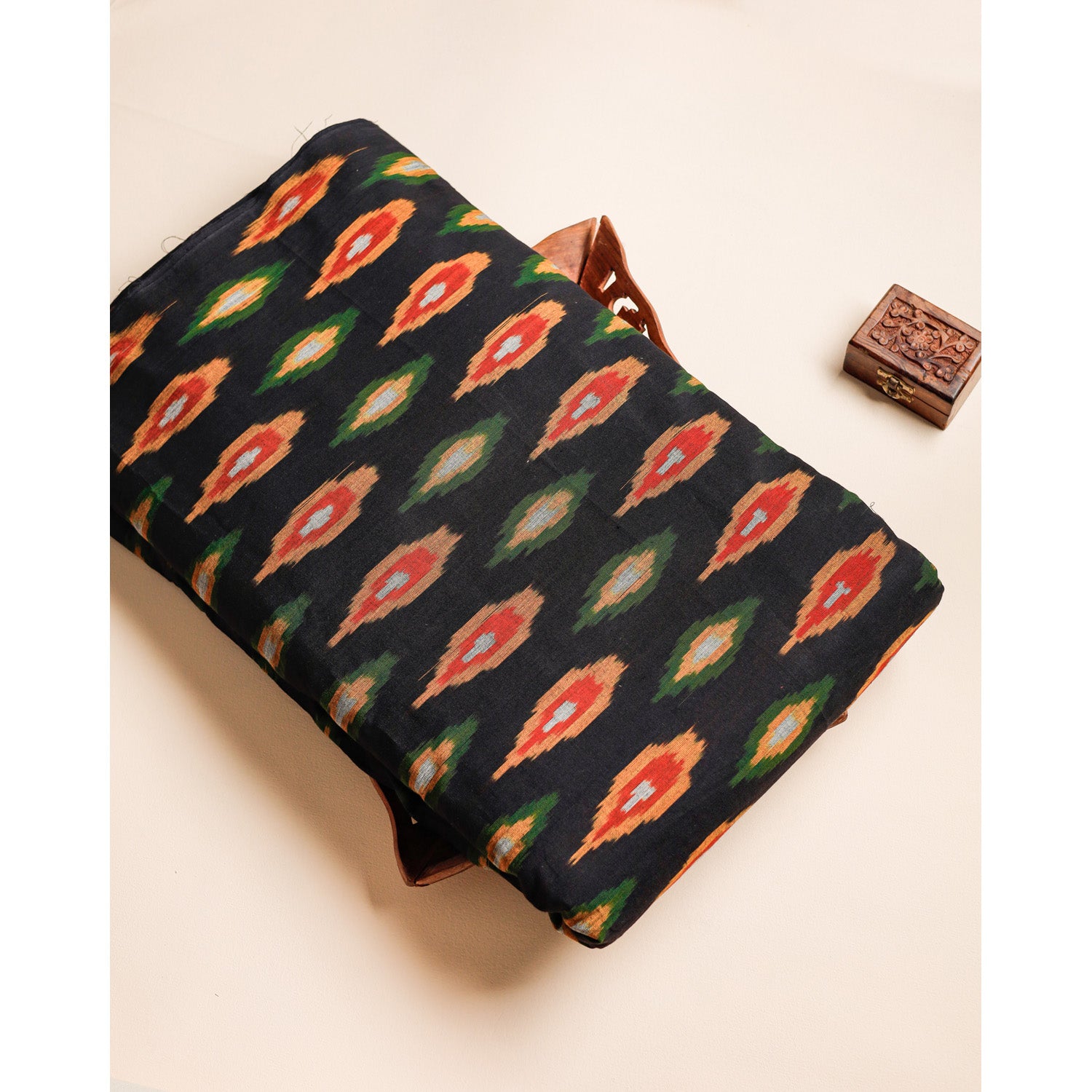 PURE COTTON WOVEN DOUBLE IKAT FABRIC