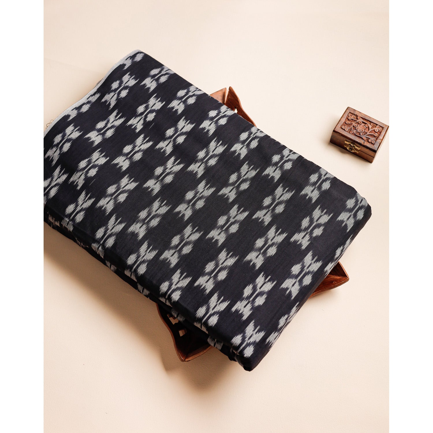 PURE COTTON WOVEN DOUBLE IKAT FABRIC