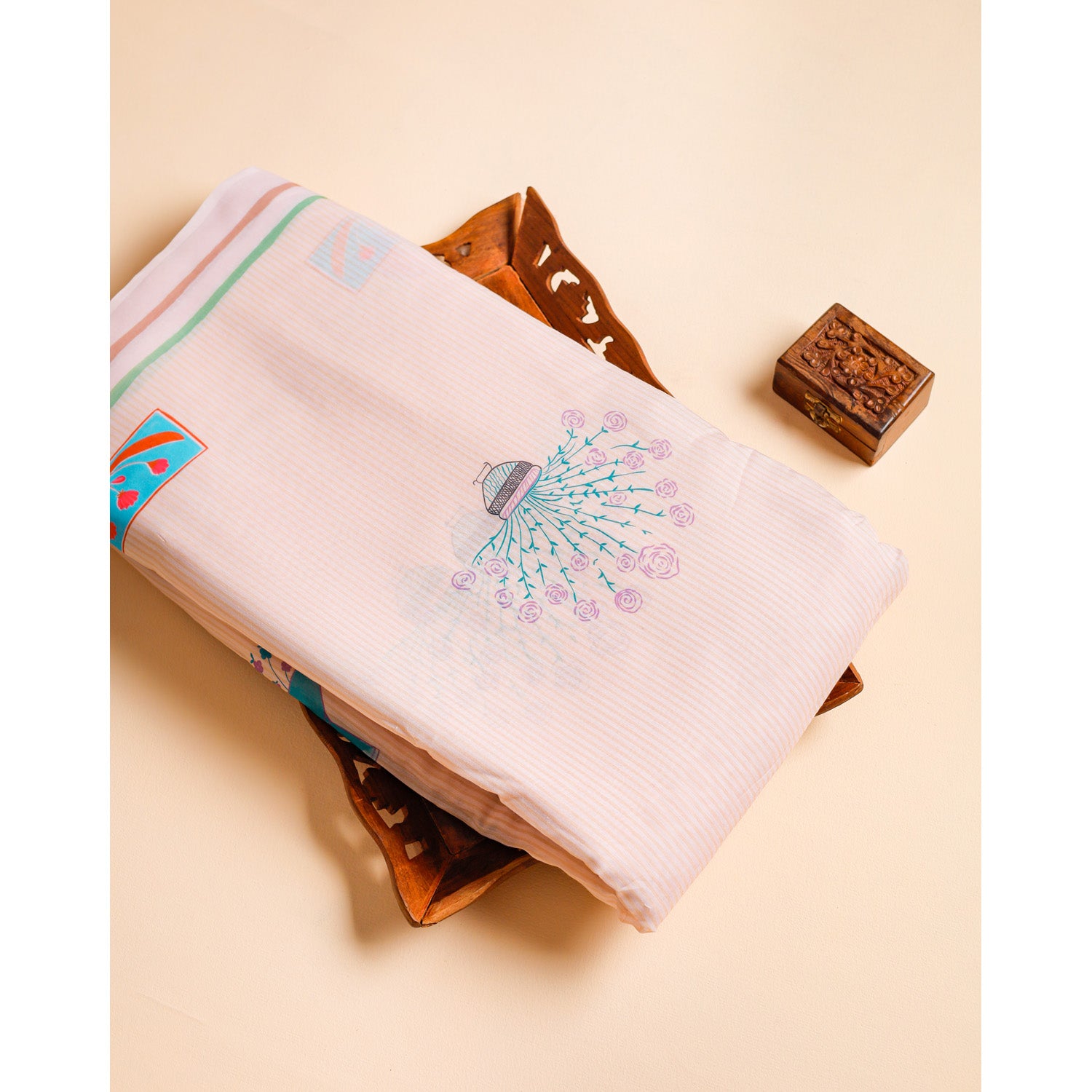 SEMI MUL CHANDERI PRINTED FABRIC
