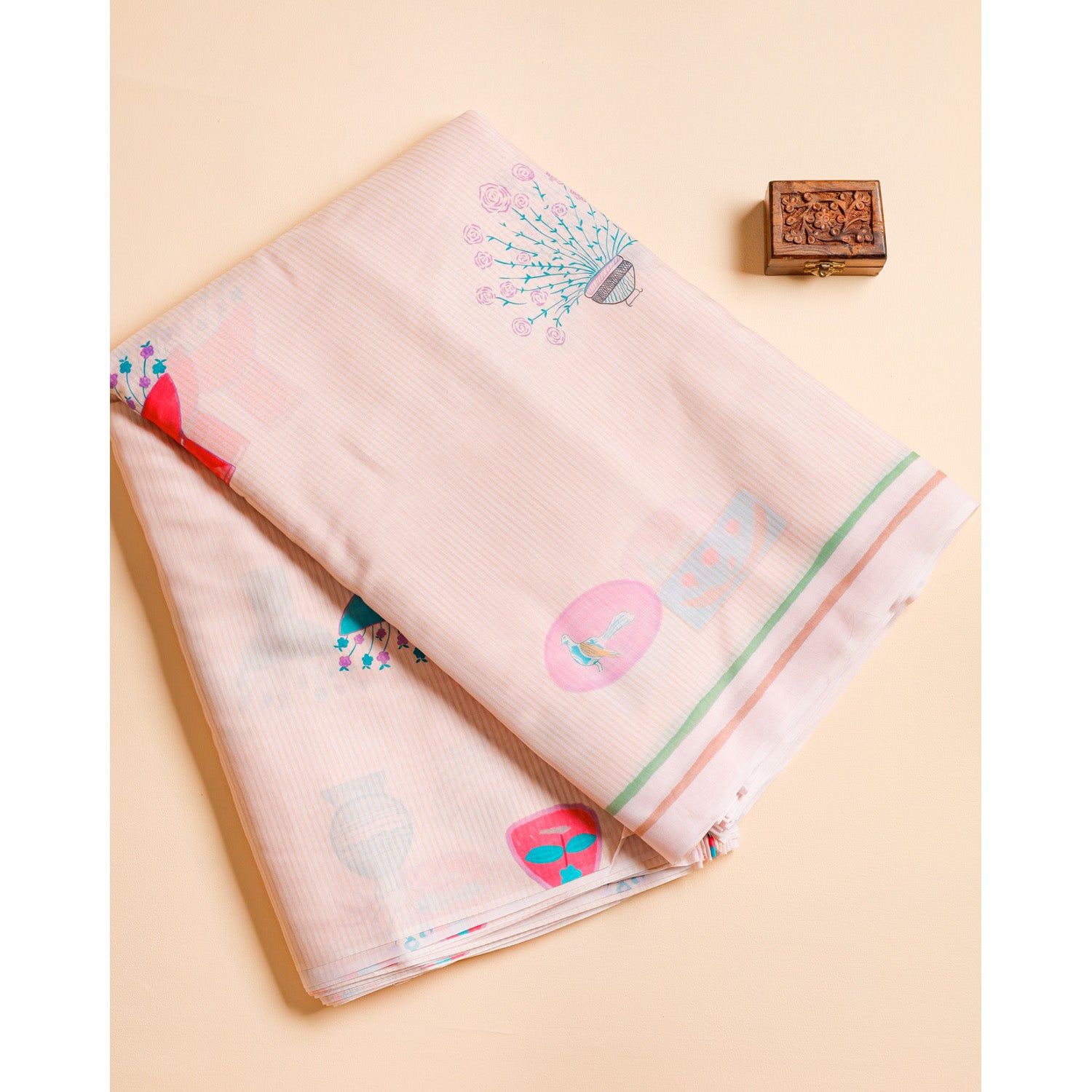 SEMI MUL CHANDERI PRINTED FABRIC
