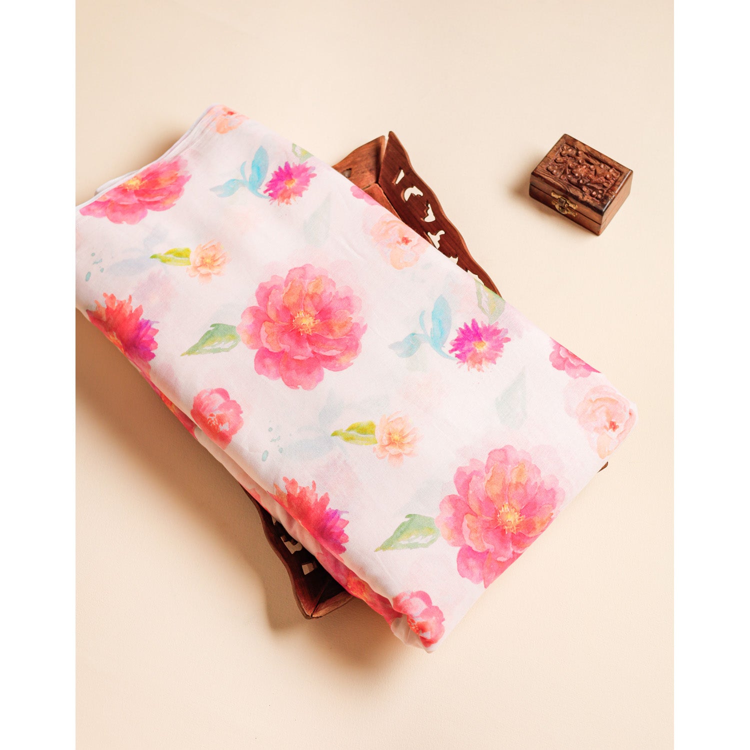 SEMI MUL CHANDERI PRINTED FABRIC