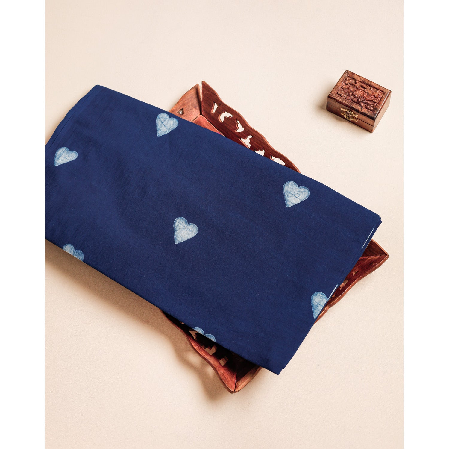 COTTON INDIGO HANDBLOCK PRINTED FABRIC
