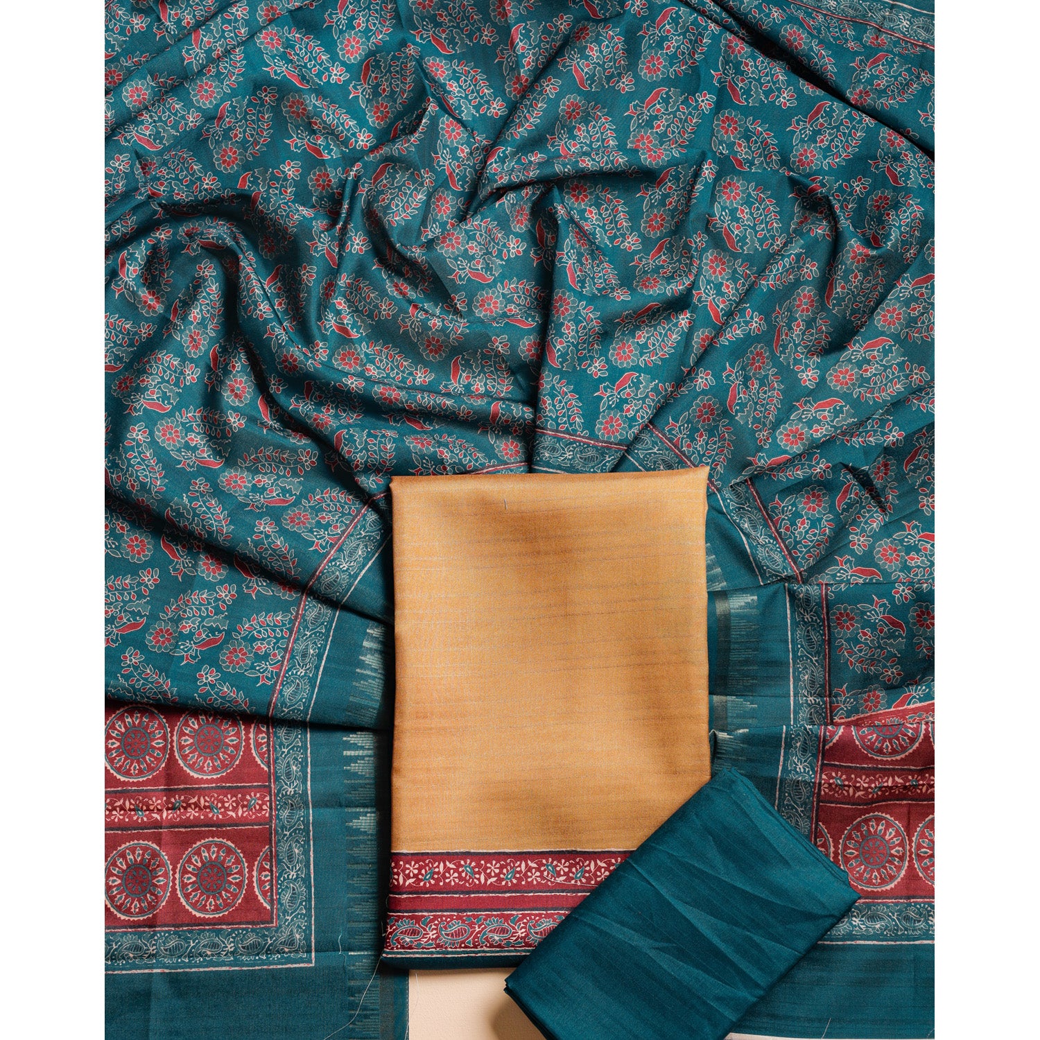 SEMI TUSSAR PRINTED SUIT SET