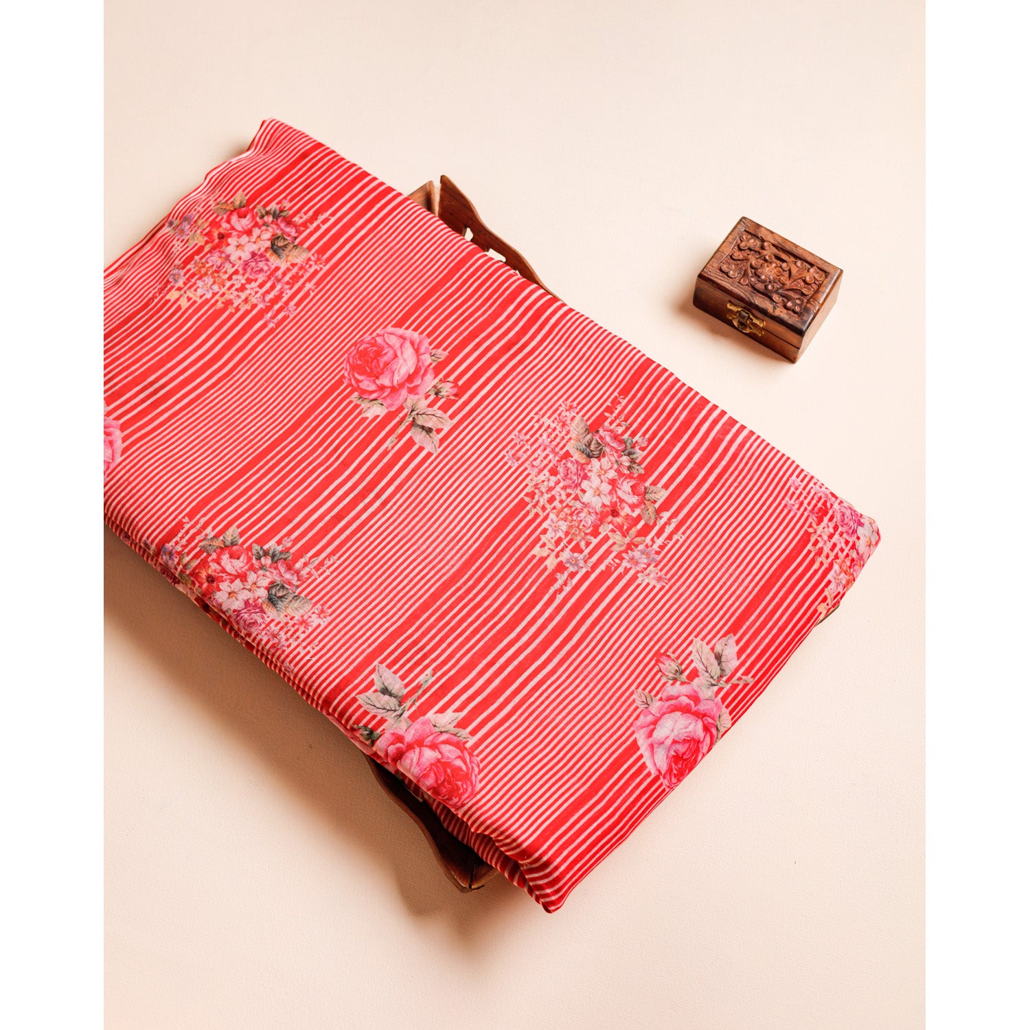 PURE MUL CHANDERI PRINTED FABRIC