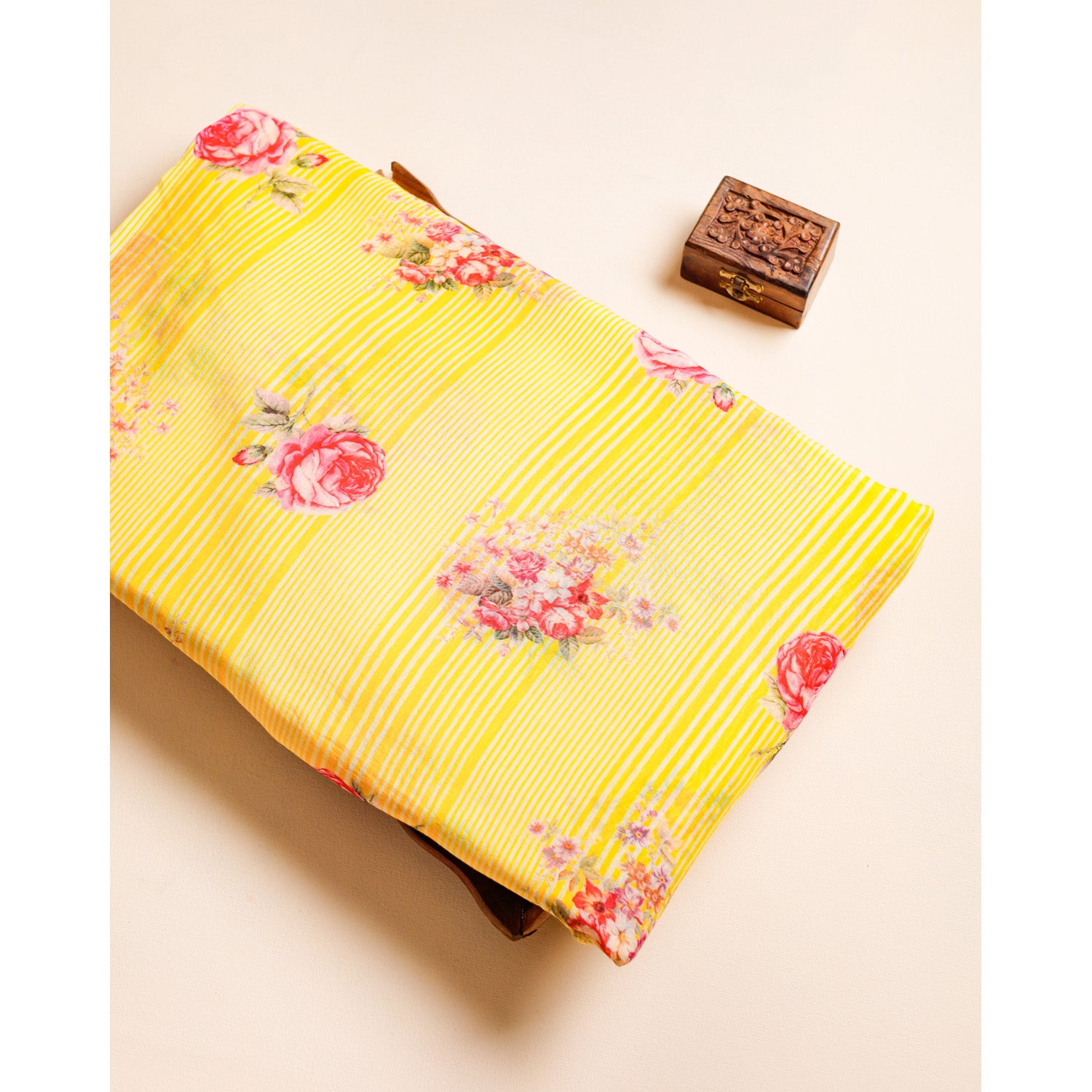 PURE MUL CHANDERI PRINTED FABRIC