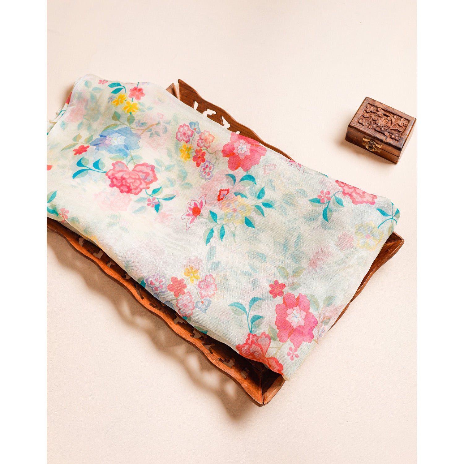 PURE JUTE VISCOSE SILK PRINTED FABRIC