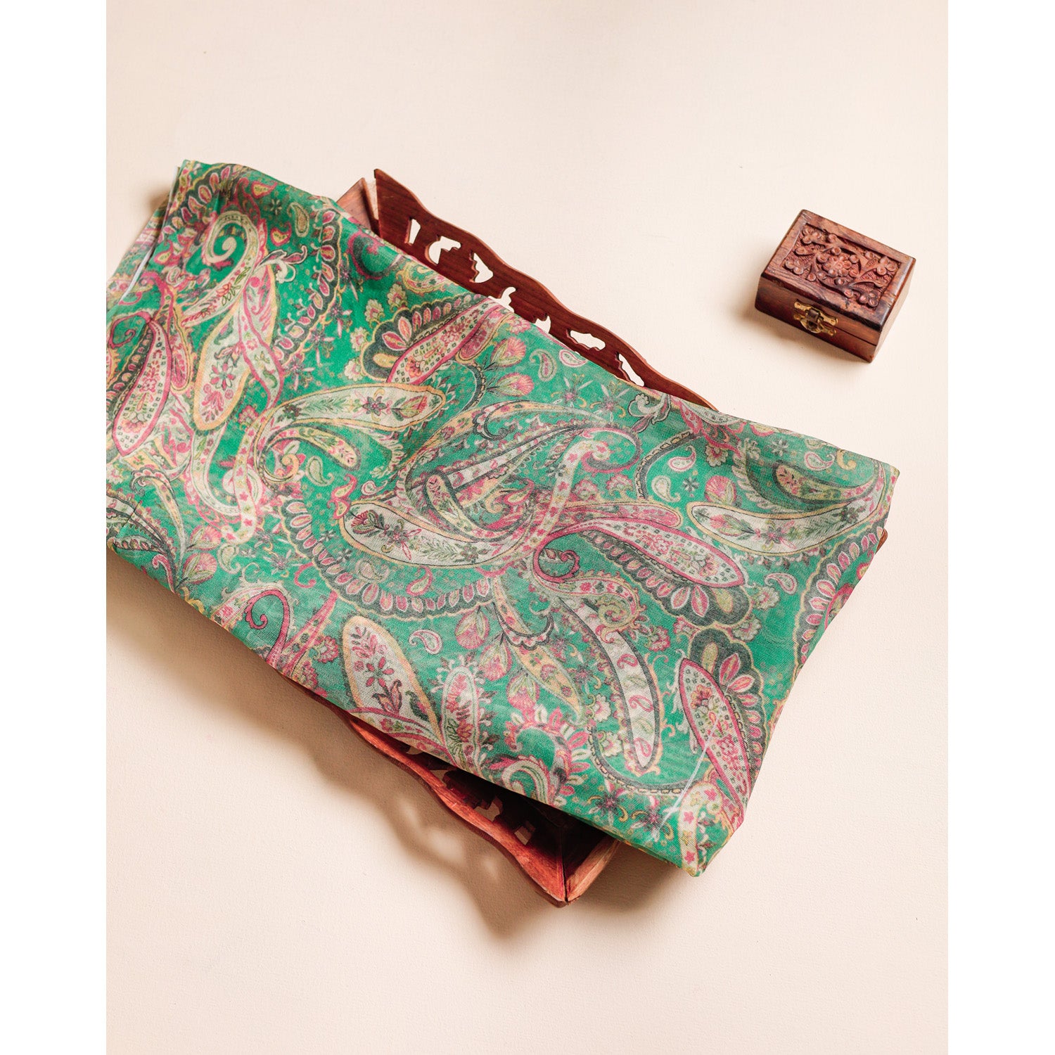 PURE JUTE VISCOSE SILK PRINTED FABRIC