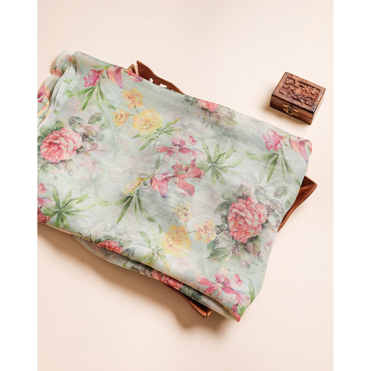 PURE JUTE VISCOSE SILK PRINTED FABRIC