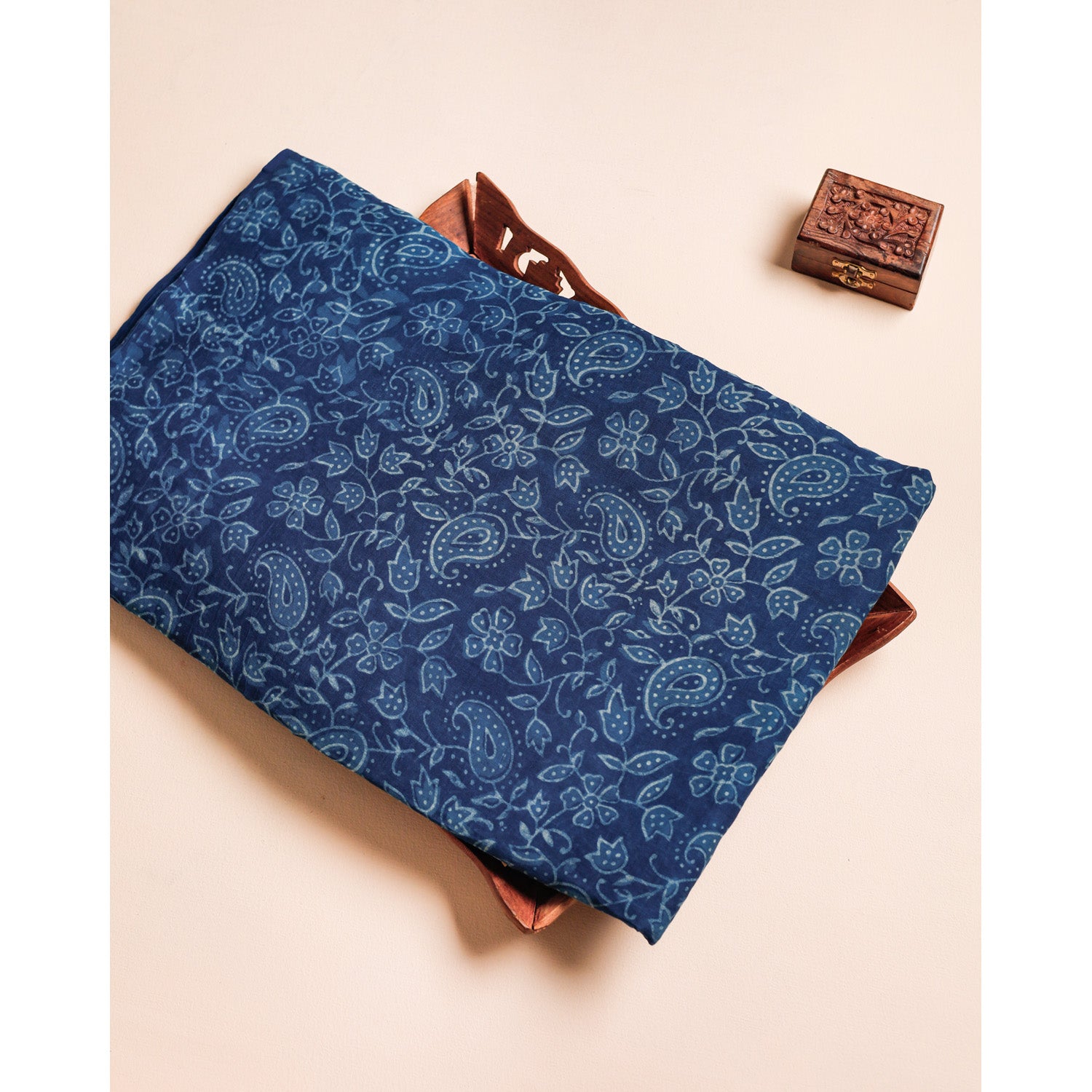 PURE MUL CHANDERI HANDBLOCK PRINTED FABRIC