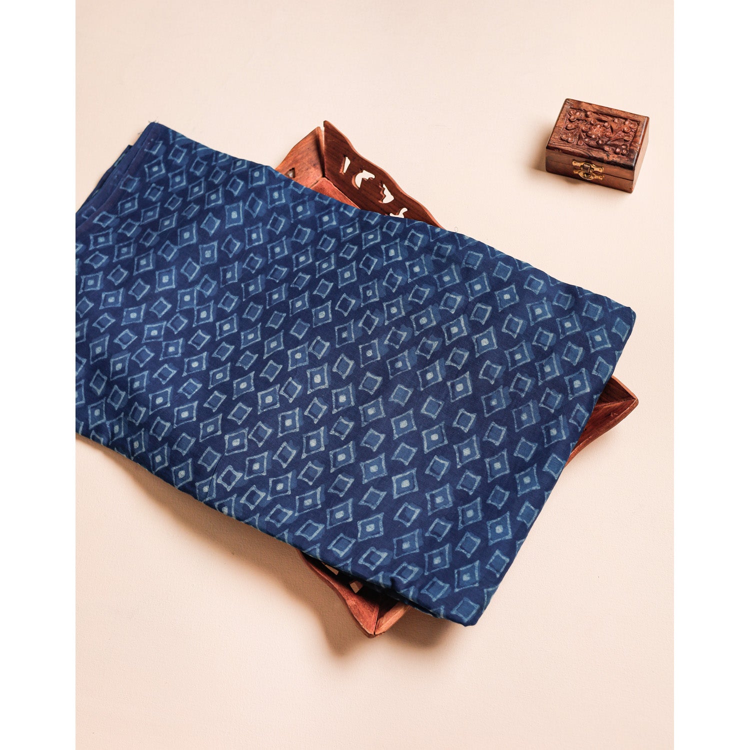 PURE MUL CHANDERI HANDBLOCK PRINTED FABRIC