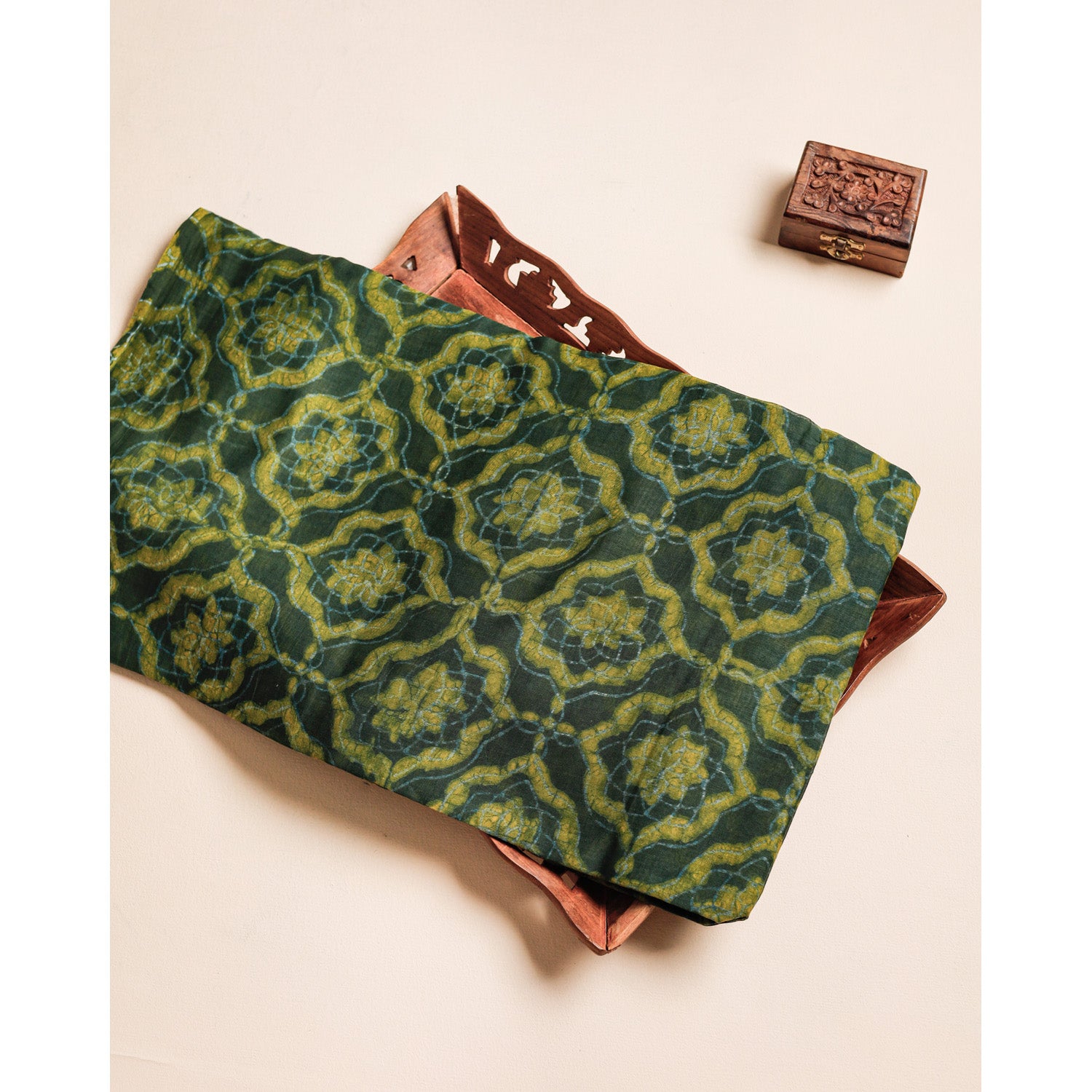 PURE MUL CHANDERI HANDBLOCK PRINTED FABRIC