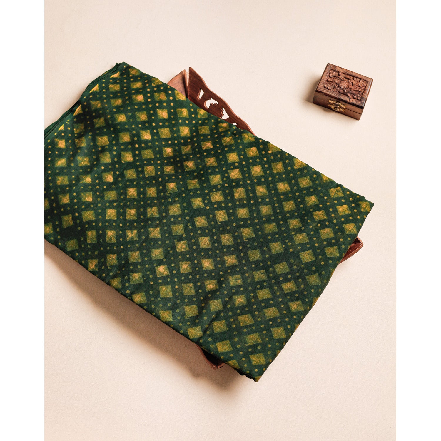PURE MUL CHANDERI HANDBLOCK PRINTED FABRIC