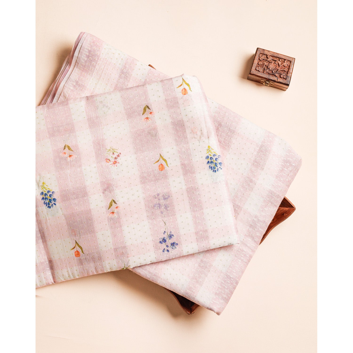PURE BANARASI WOVEN CHANDERI PRINTED FABRICS