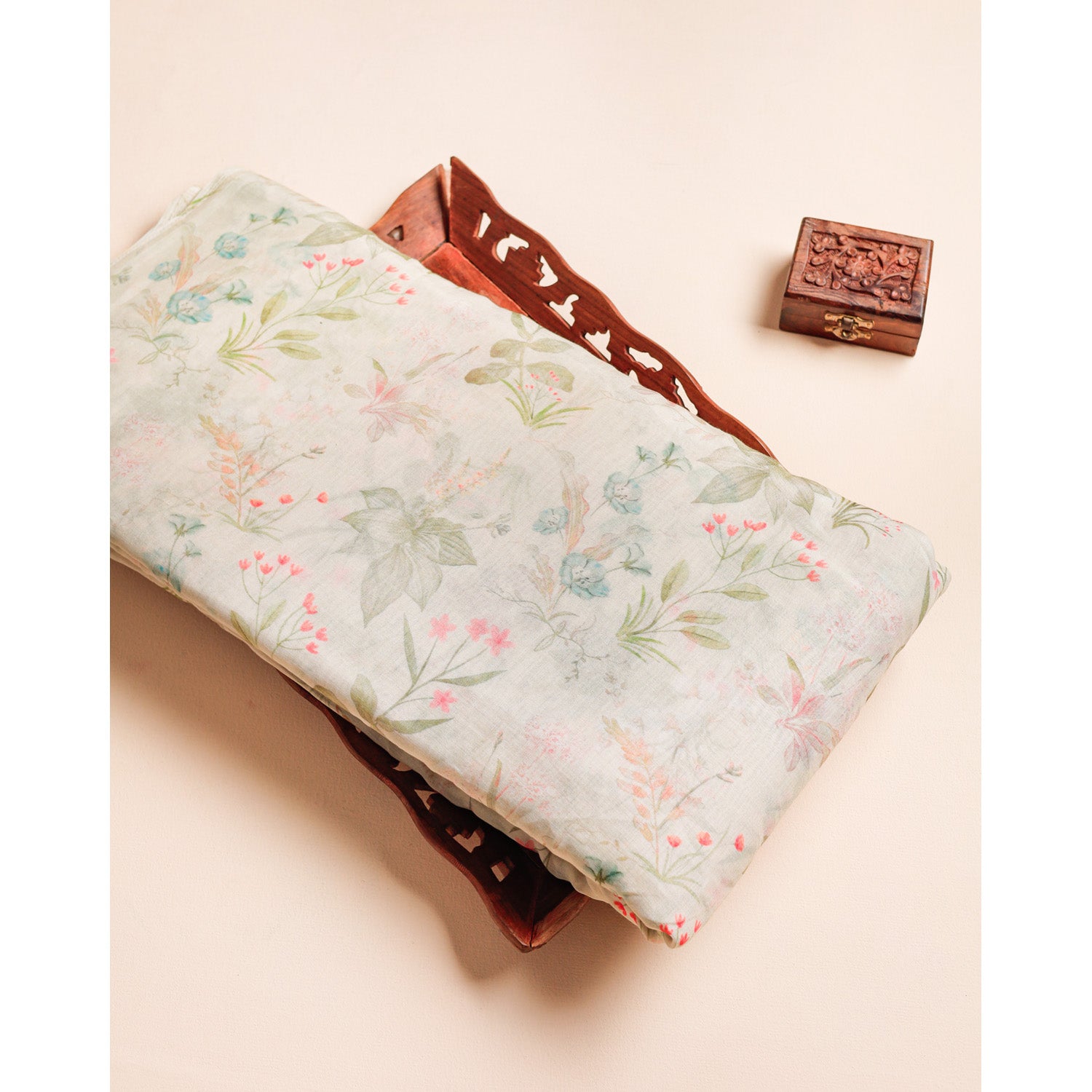 PURE BANARASI MUL CHANDERI PRINTED FABRIC