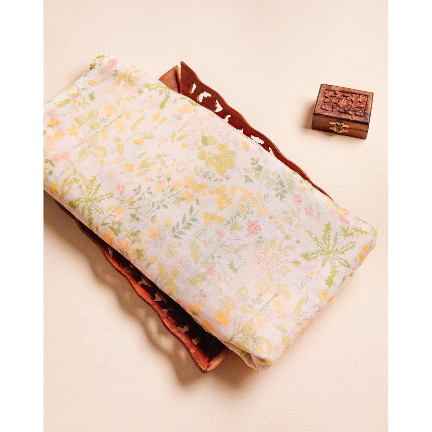 PURE BANARASI MUL CHANDERI PRINTED FABRIC