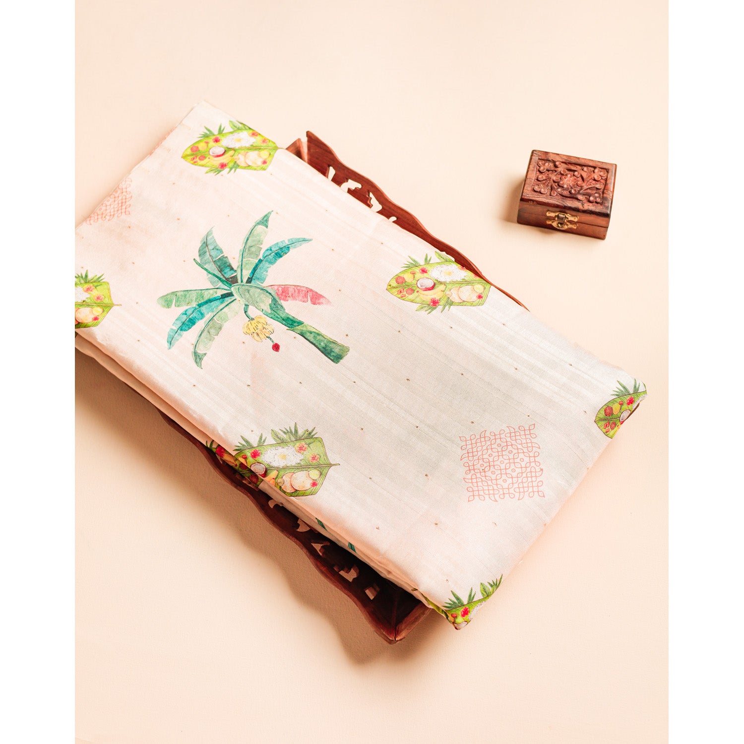 SEMI TUSSAR SILK PRINTED FABRIC