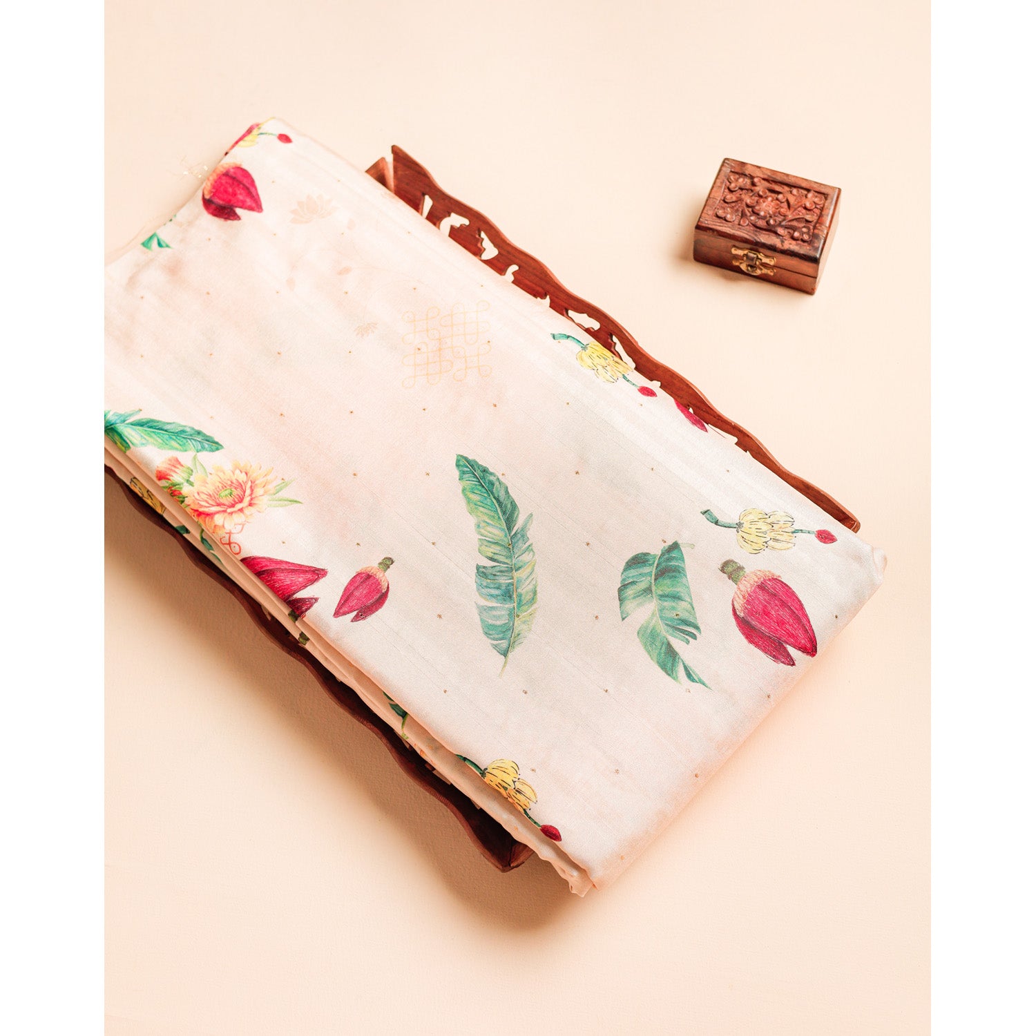 SEMI TUSSAR SILK PRINTED FABRIC
