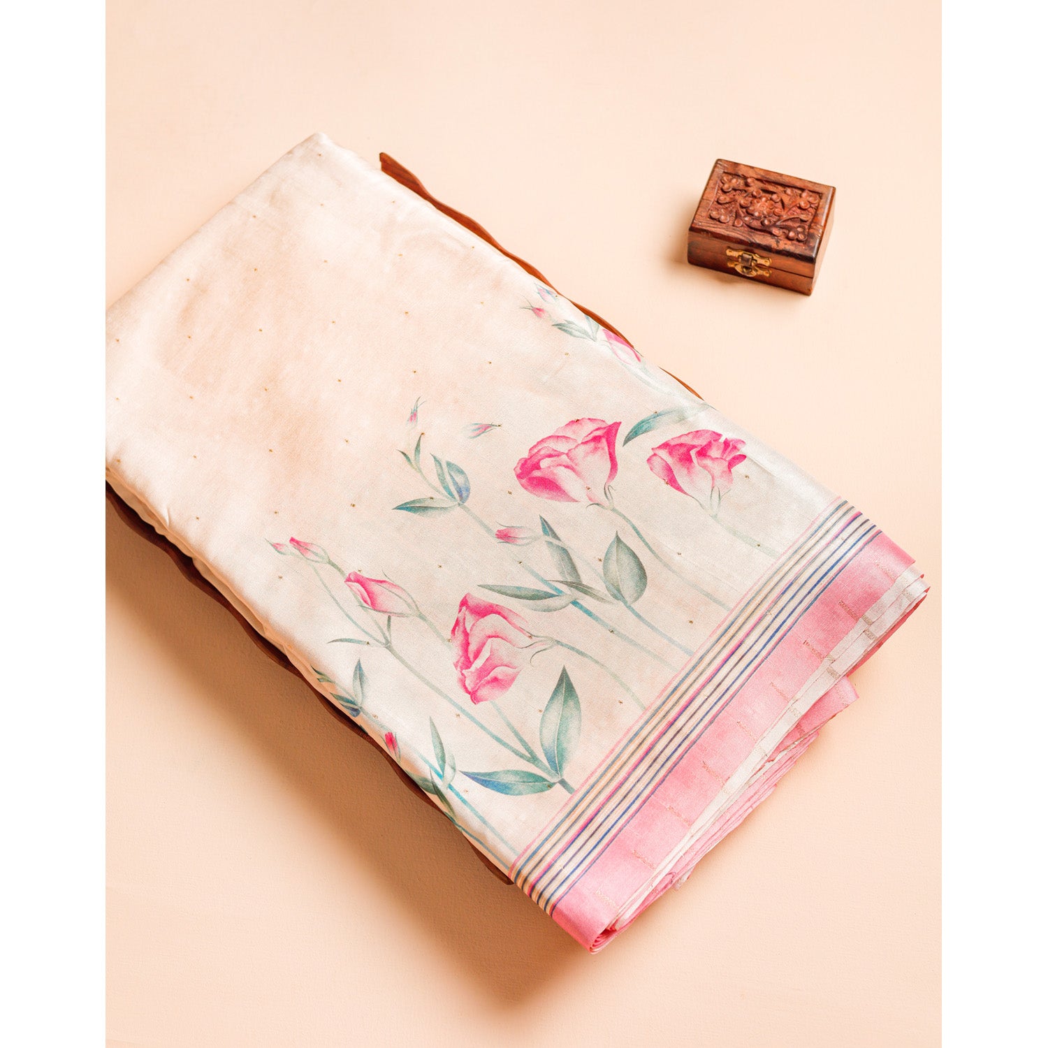 SEMI TUSSAR SILK PRINTED FABRIC