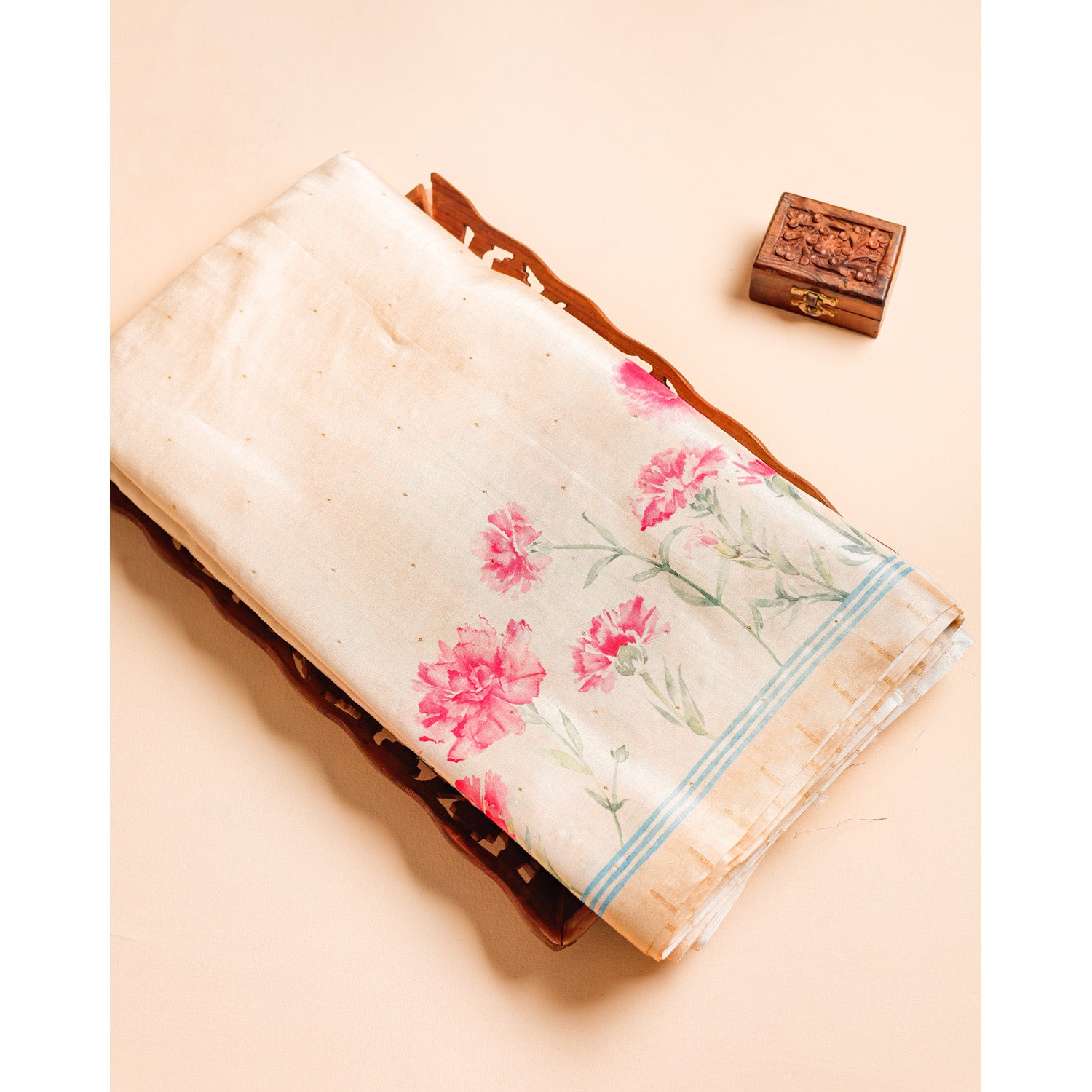 SEMI TUSSAR SILK PRINTED FABRIC