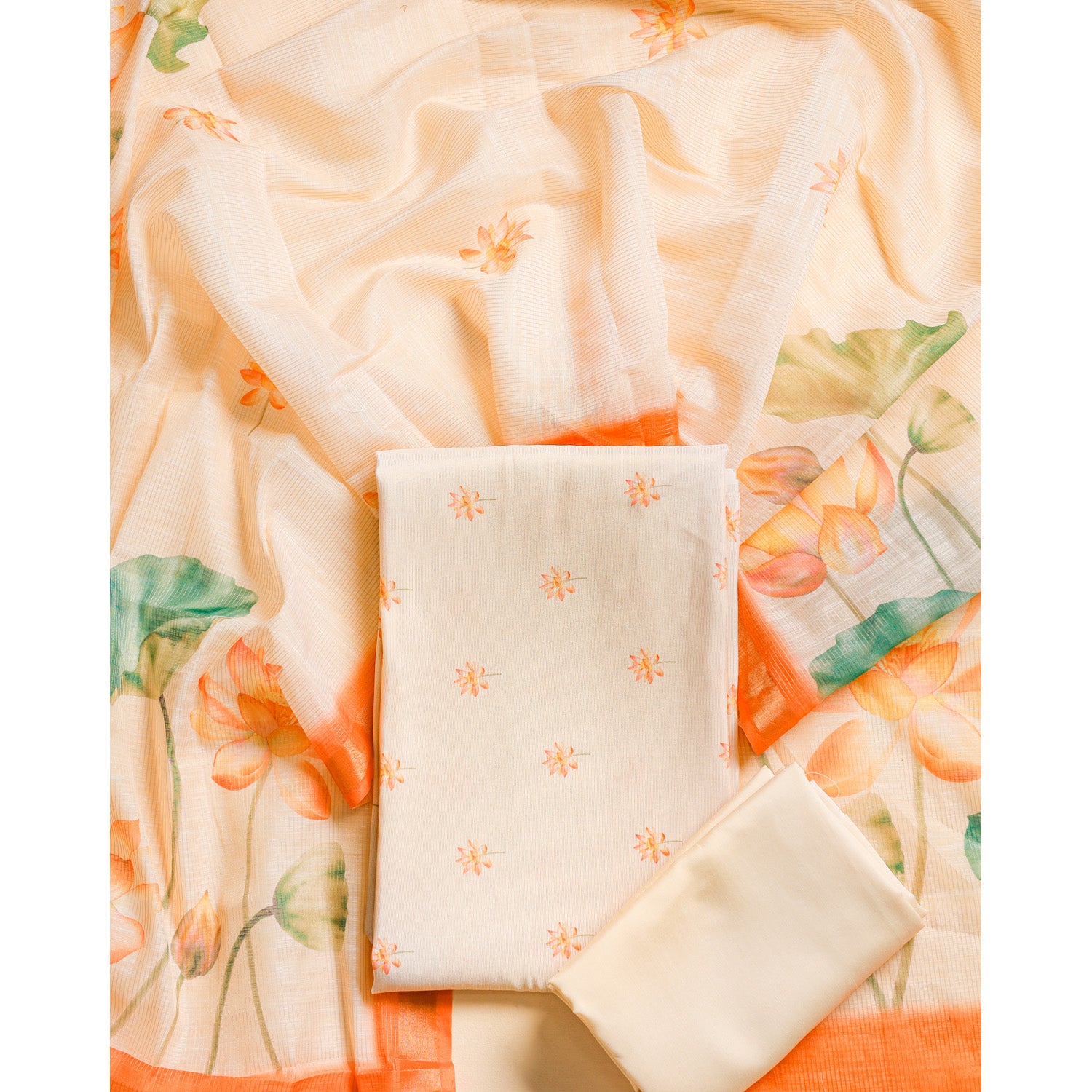 SEMI TISSUE SILK PRINTED SUIT SET