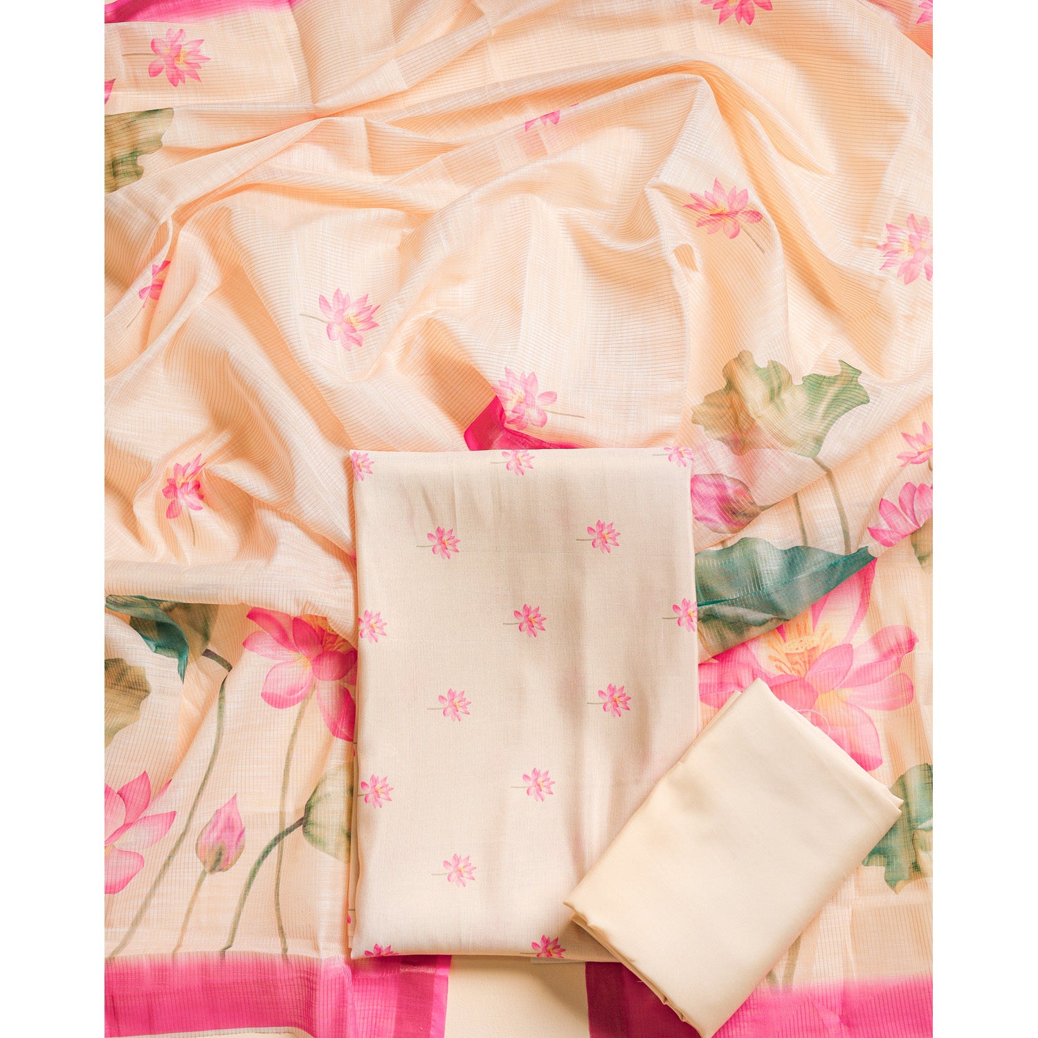 SEMI TISSUE SILK PRINTED SUIT SET