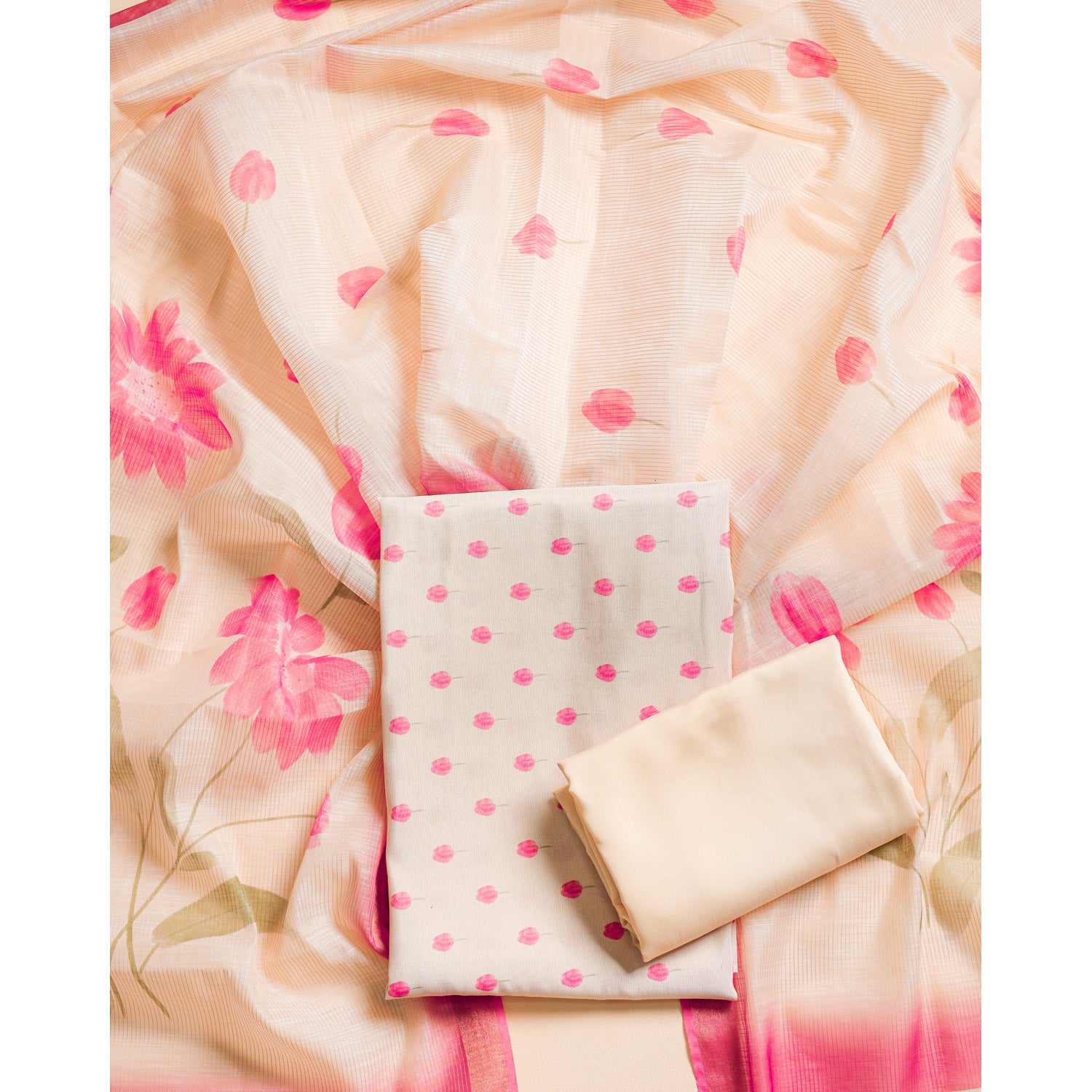 SEMI TISSUE SILK PRINTED SUIT SET