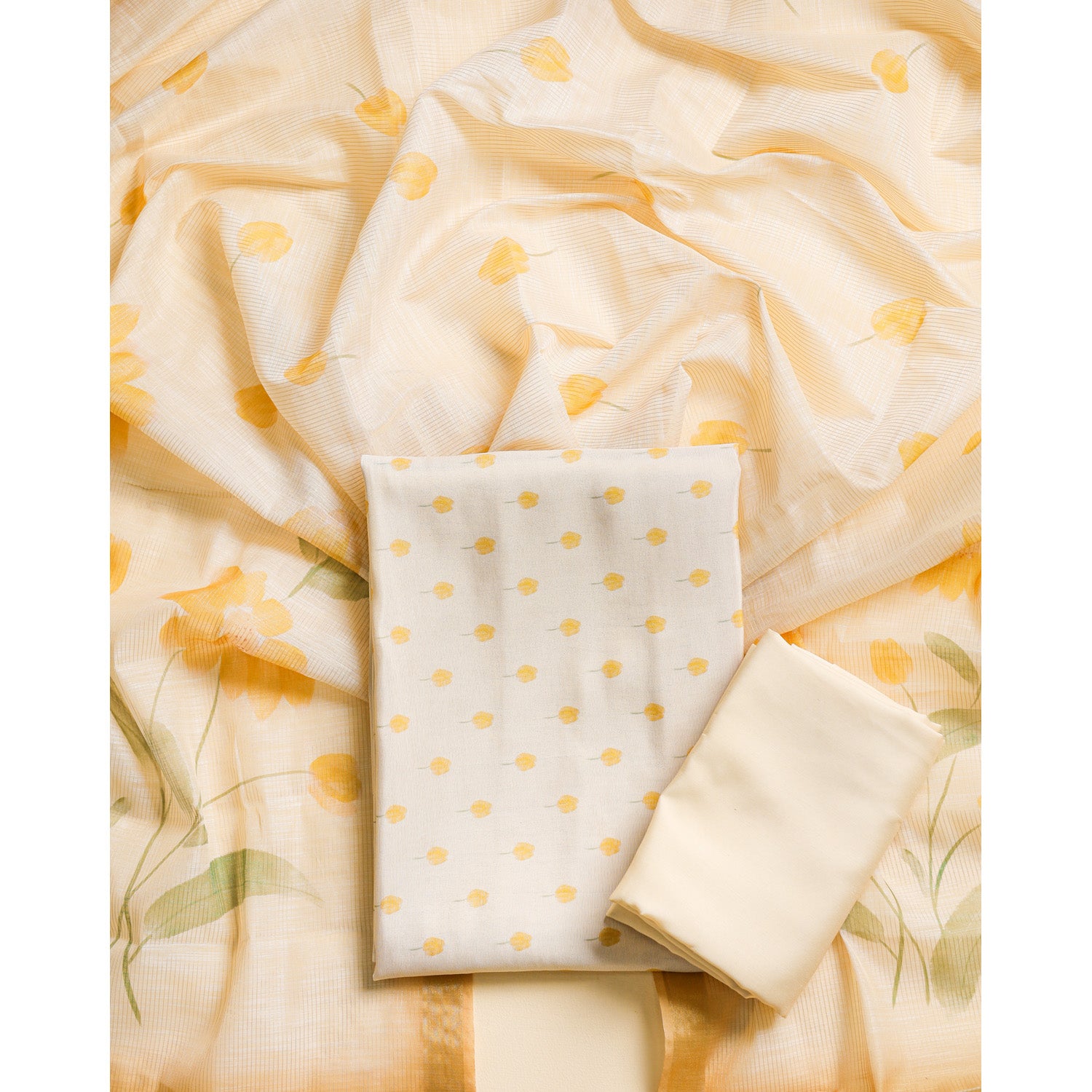 SEMI TISSUE SILK PRINTED SUIT SET