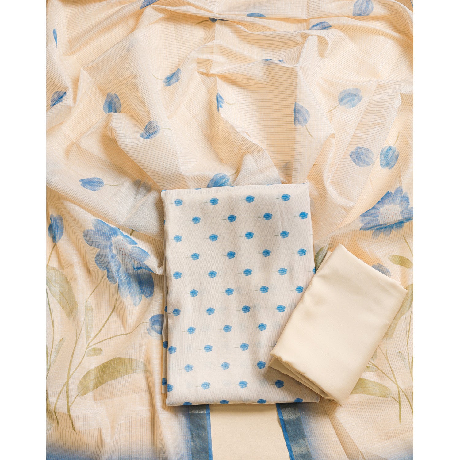 SEMI TISSUE SILK PRINTED SUIT SET