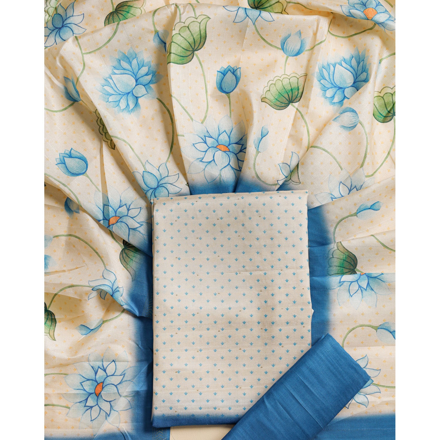 CHANDERI PRINTED SUIT SET