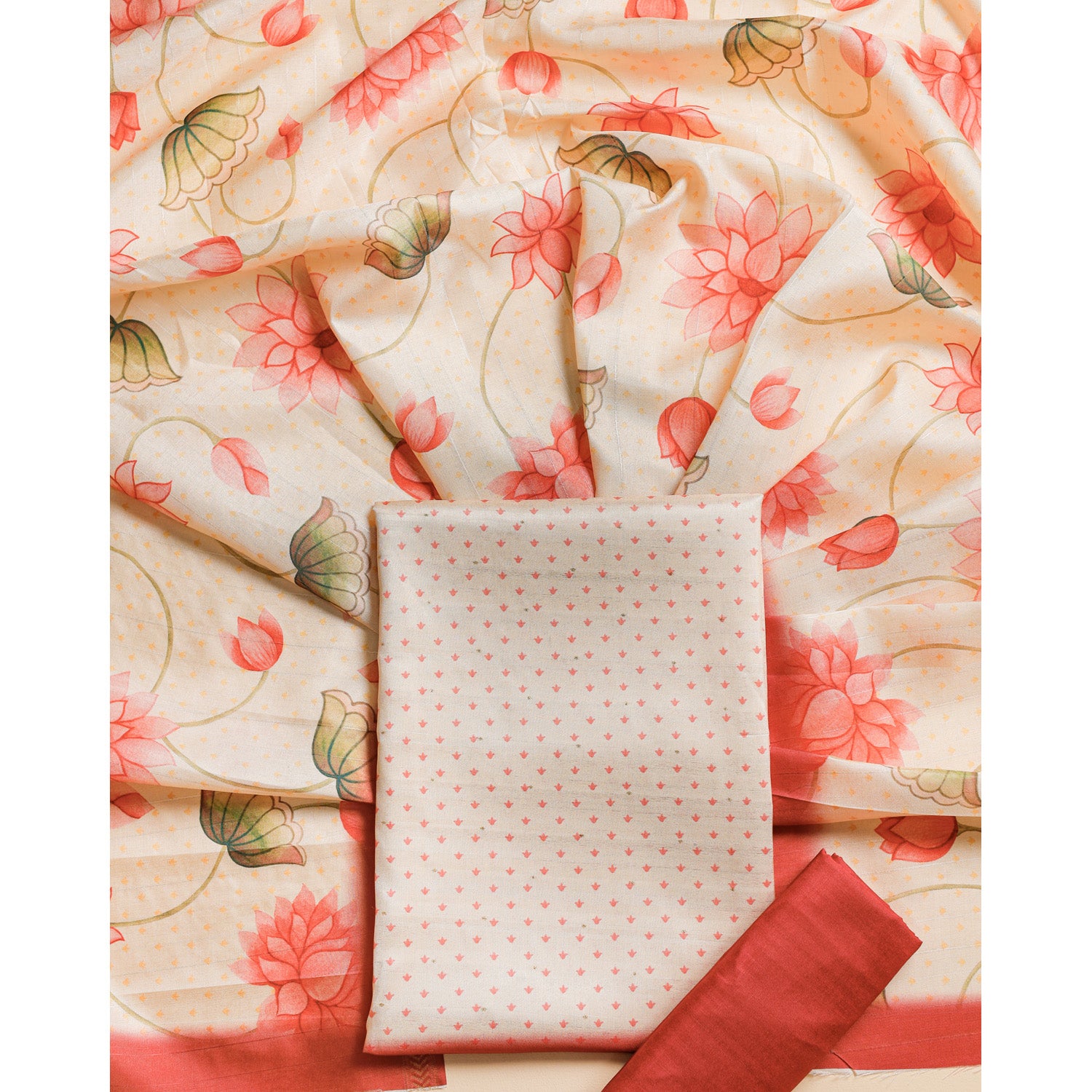 CHANDERI PRINTED SUIT SET